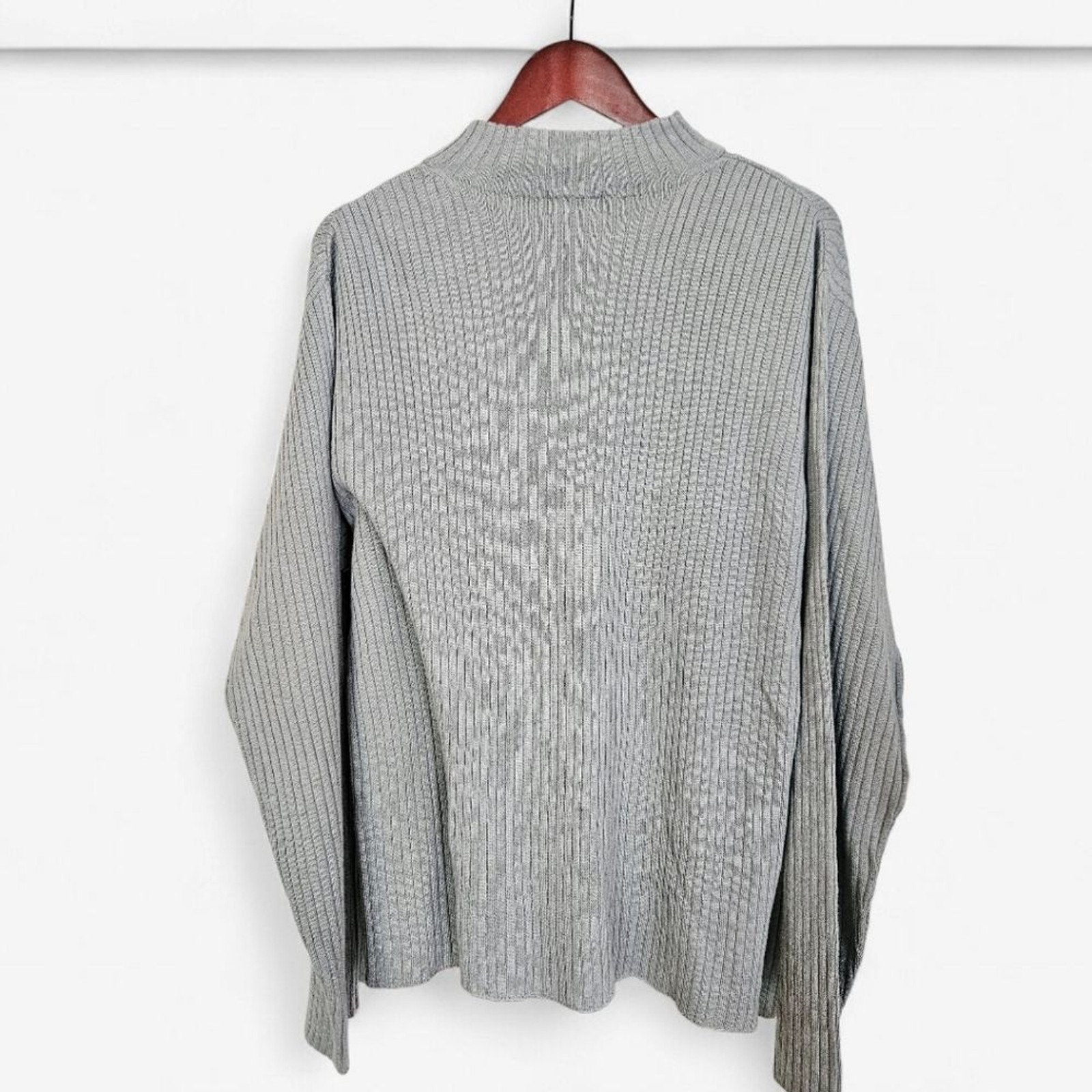 Liz Claiborne Vintage Silk Alpaca Cashmere Blend Ribbed Knit High Neck Sweater L