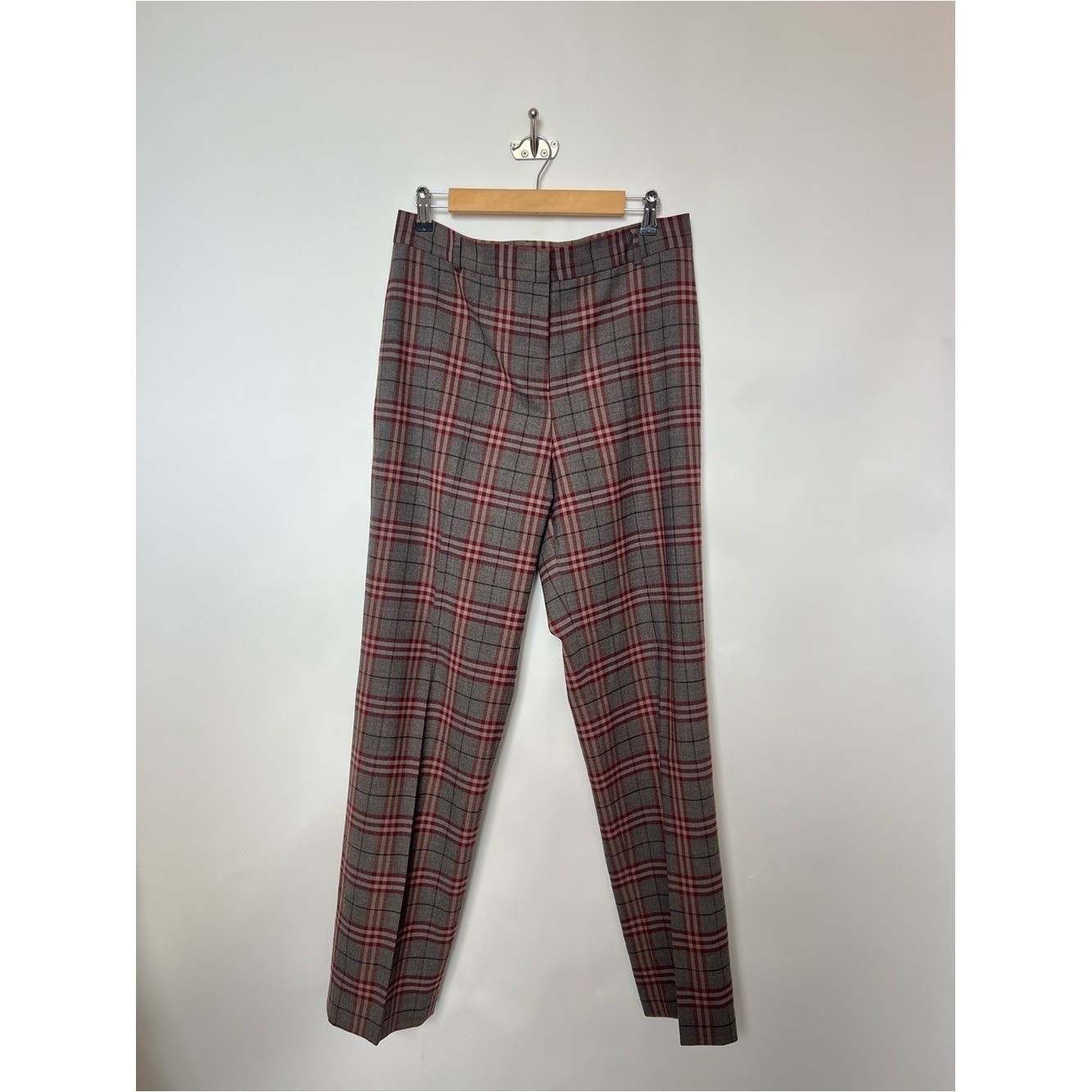 Vintage Pure Joy Plaid Wool Blend Trousers Straight Leg Pants Size 10