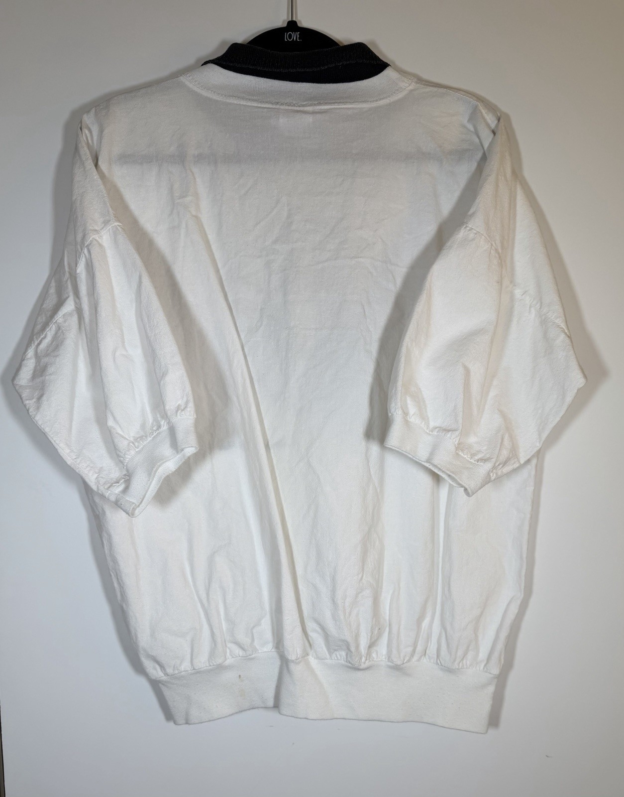Vintage 80s Stitches white Dresden plate patchwork embroidered XL shirt cottage