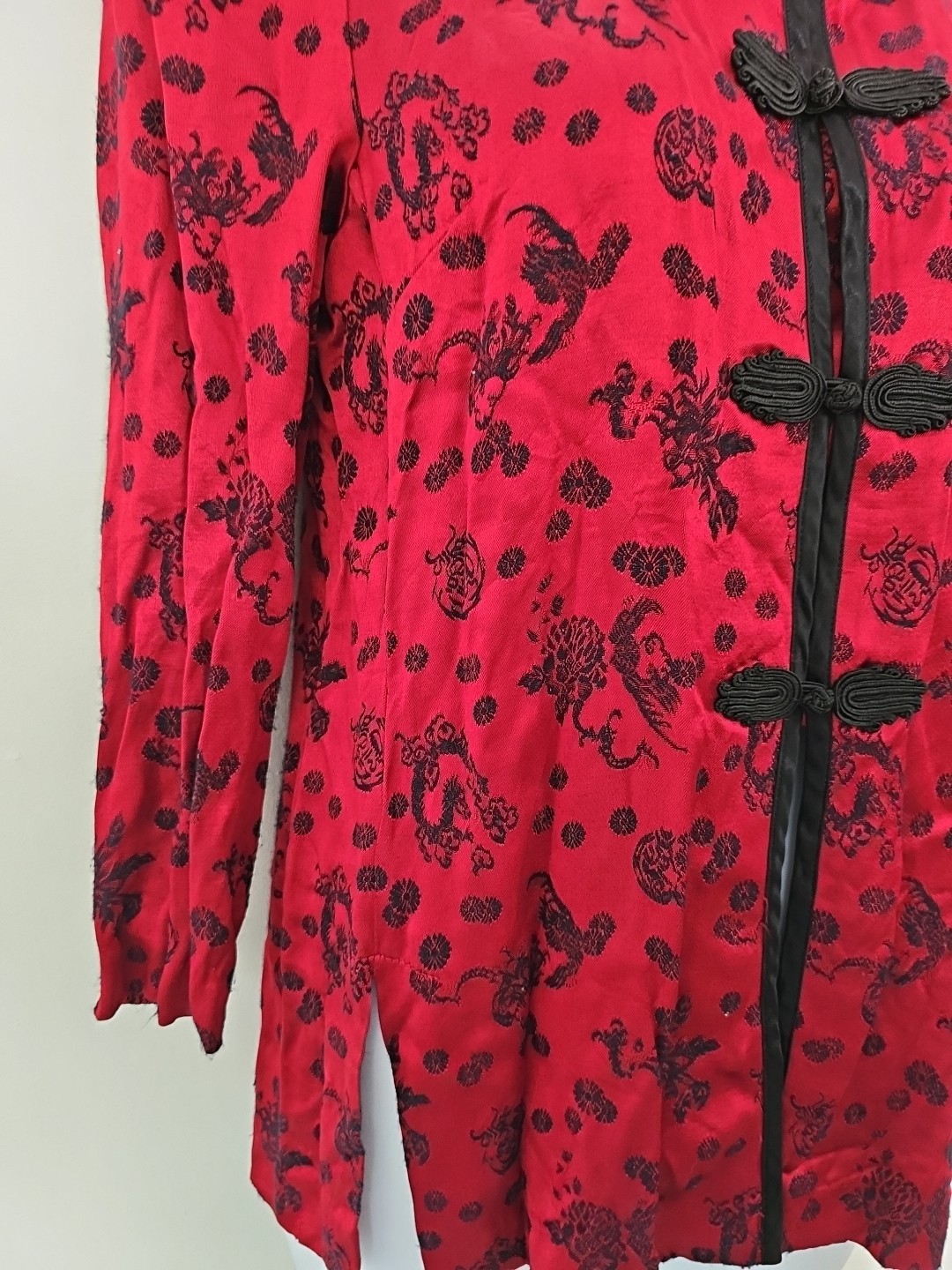 R&M Richards Vintage Red Embroidered Nehru Oriental Jacket Blazer Petite 12P