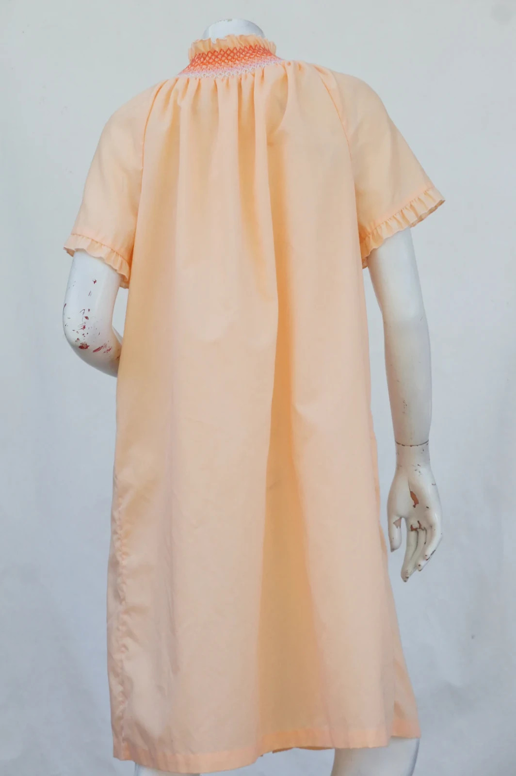 Vintage 60s Peach Pink House Coat House Dress Patio Dress Nightie