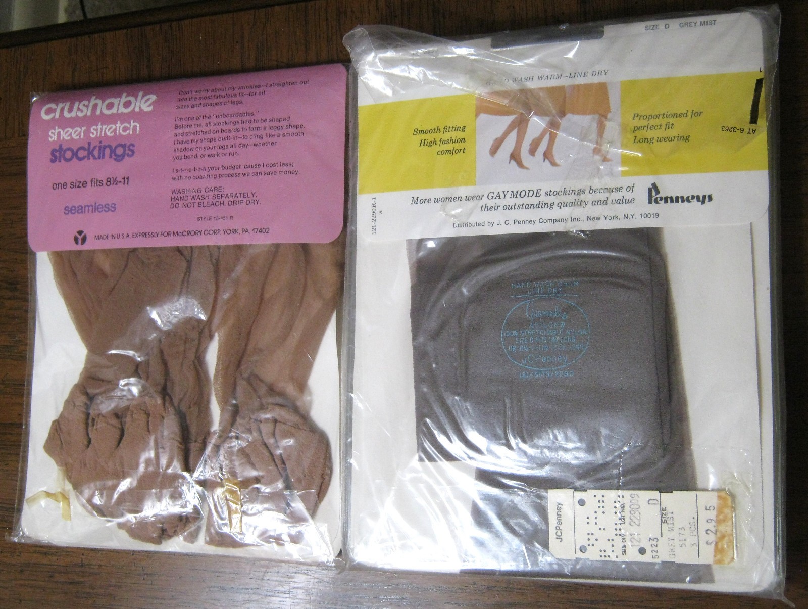 5 Pair NOS Vintage GAYMODE AGILON & CRUSHABLE STOCKINGS Sz D & 8 1/2-11