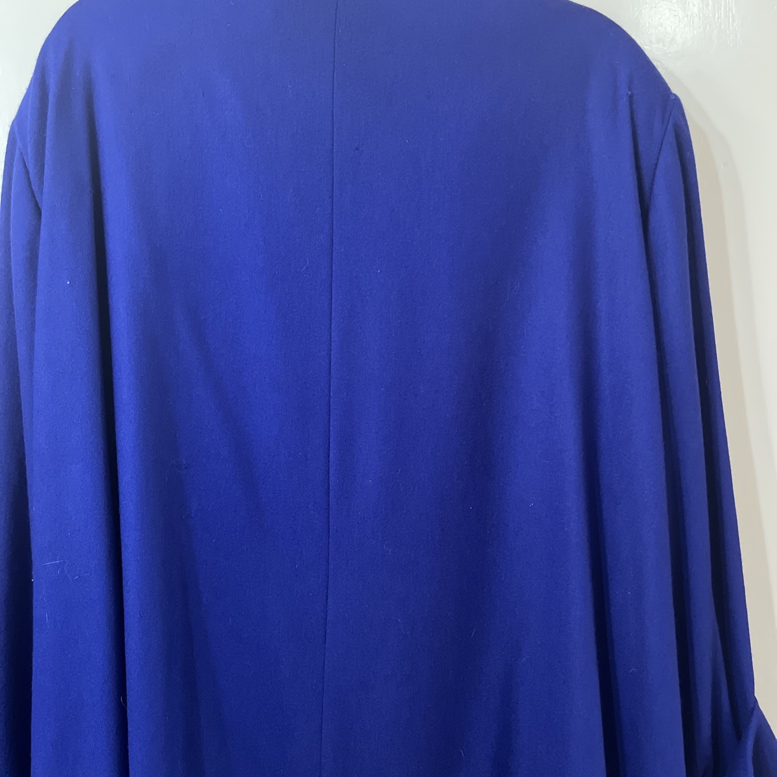 Vintage 1980s Saville II Blue Wool Swing Coat 26W NEW WITH TAGS FLAW COLLAR
