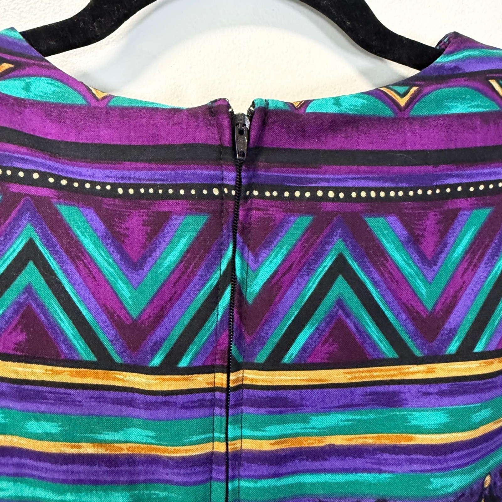 Vintage Just In Thyme LTD Abstract Geometric Print Short Sleeve Sheath Dress 16