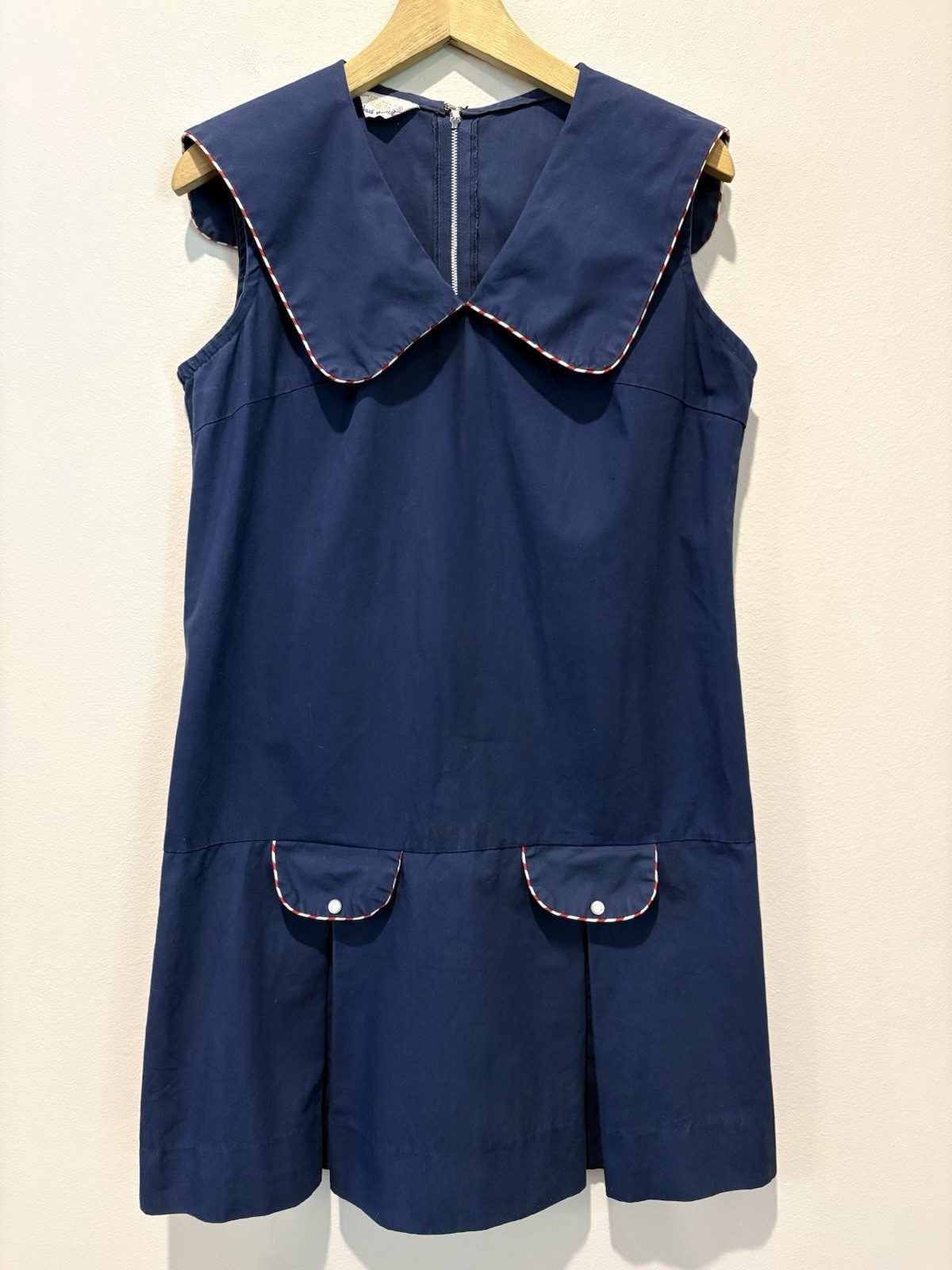 Vintage 60s Dress 14 Mod Sailor Dolly Nautical Mini Twiggy GoGo Shift Japan