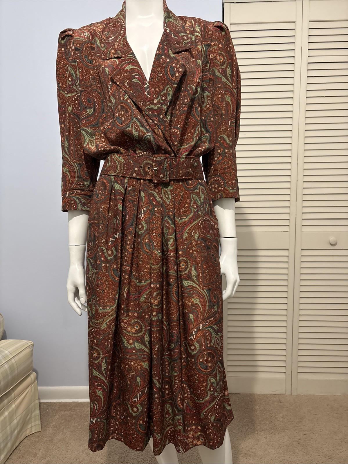 PELLINI PETITES By Von Bramlett Vintage Dress Unique Pattern Multicolor Sz 13