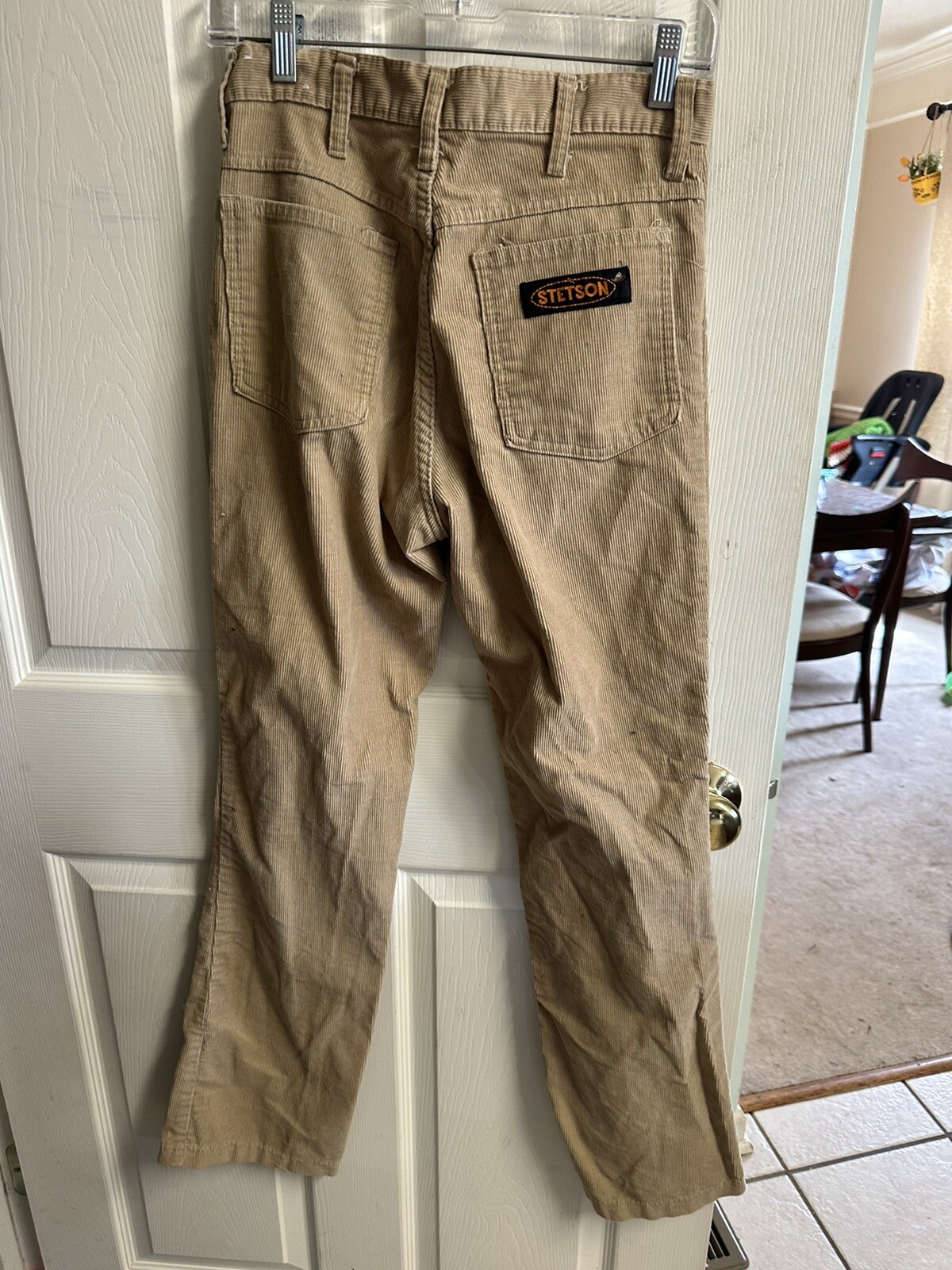 Stetson Vnt 90s Y2K Tan Corduroy Pants Sz Med 29 Beige Flare 41-42 Country