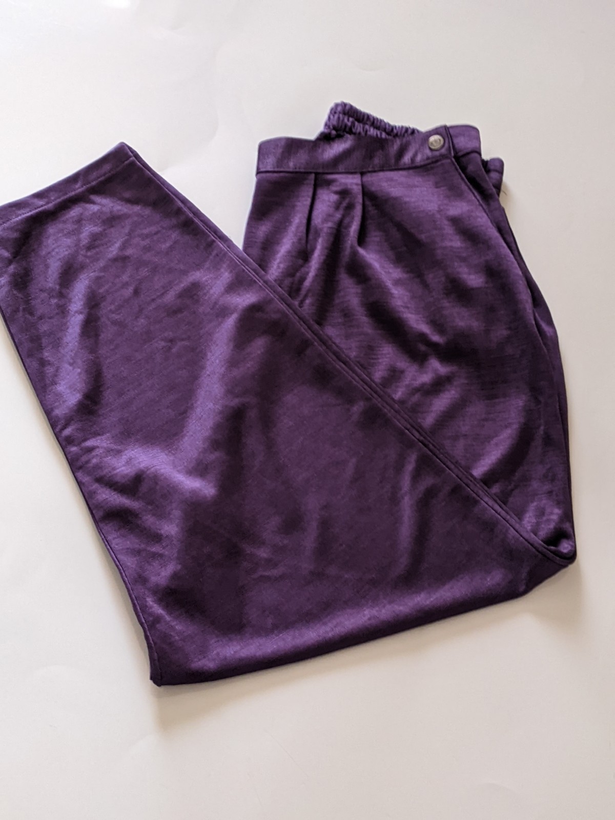 Vintage 1980s Korean Purple Pant Set Seoul Olympic Polka Dot Dolman 2 Piece