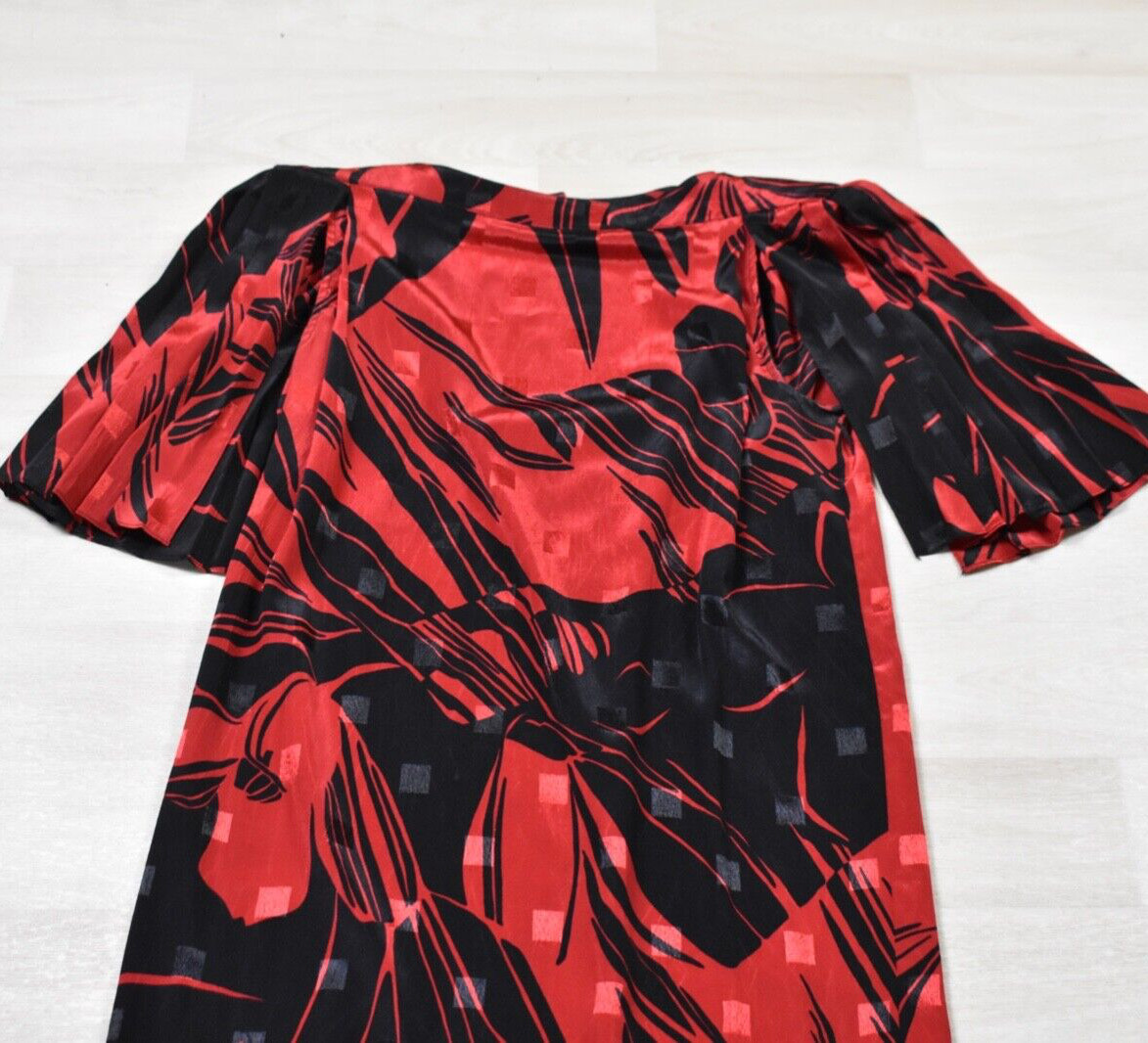 80s does 20s Lizzy & Johnny Midi Shift Party Dress Tropical Floral Size 8 VTG