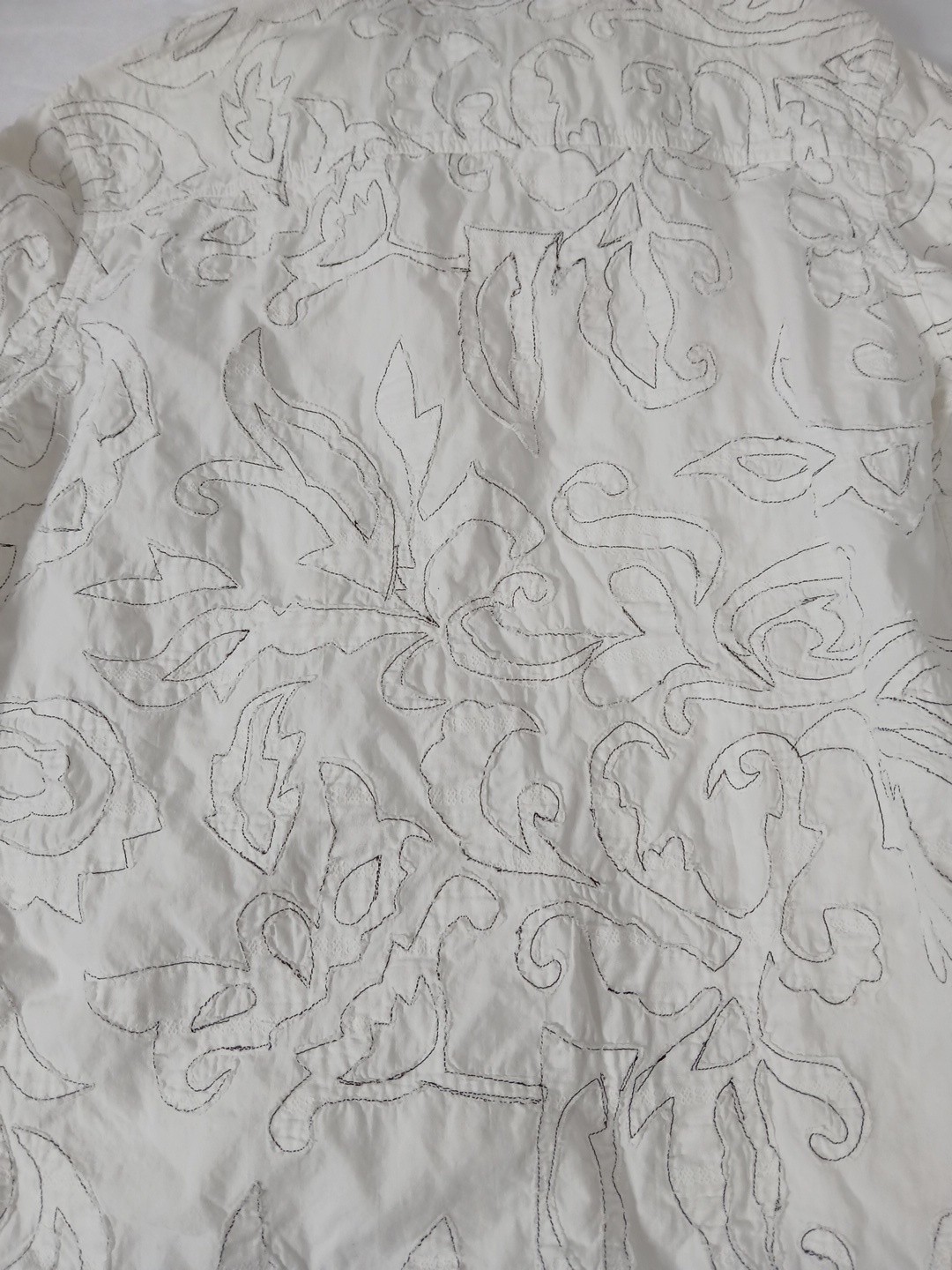 Vintage 90’s Chicos Design Shirt Womens Sz Small White Soutache Embroidered