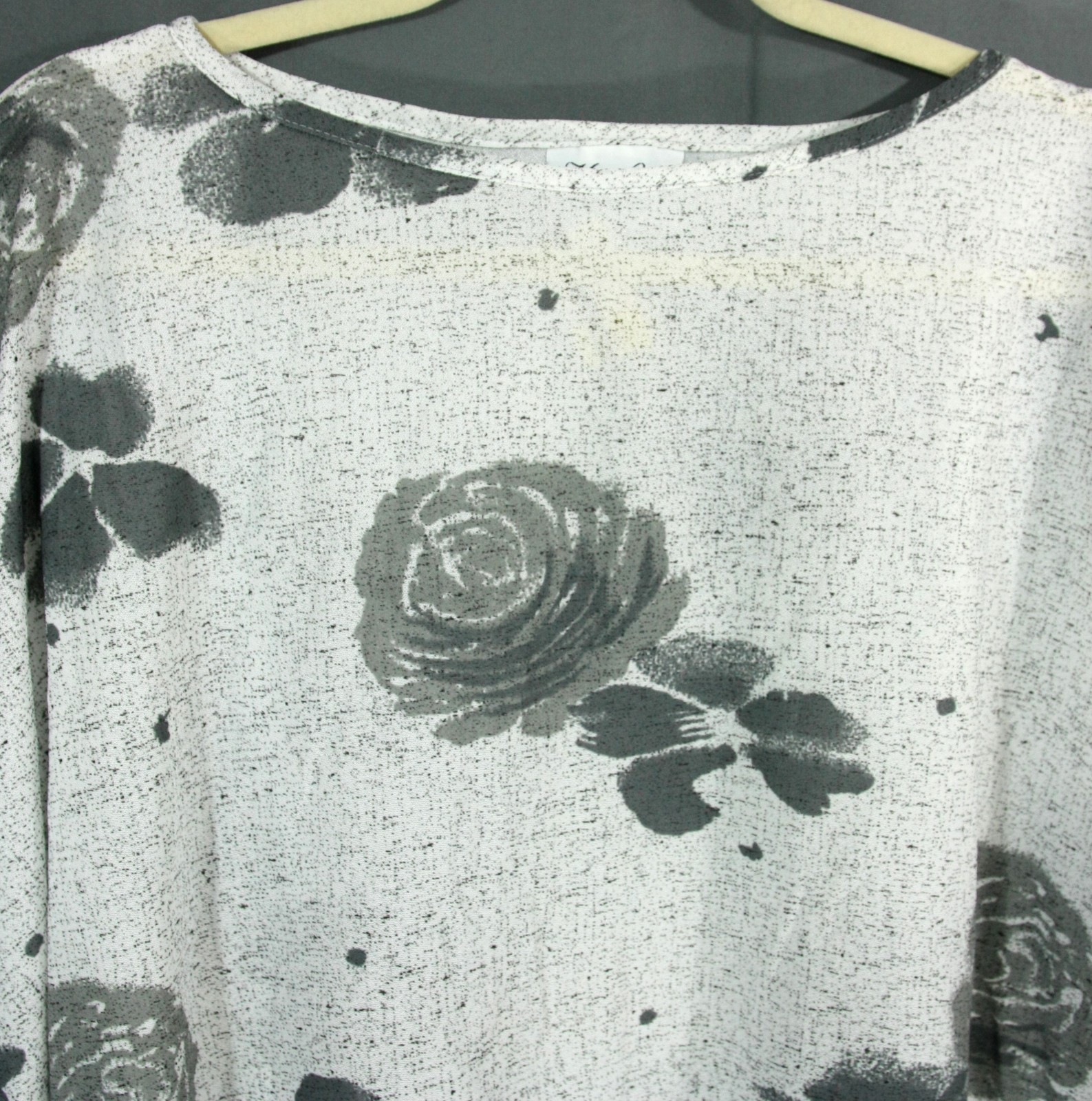 Vintage Unworn w Tags Maggie Sweet Floral Batwing Tie Tunic Blouse Top M 1980s