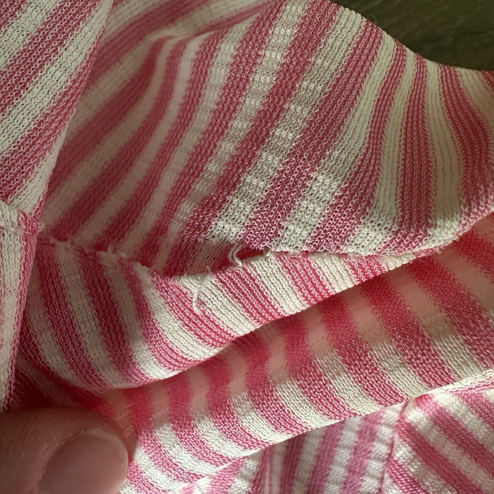Vintage 70s JCPenney Pink Stripe Zip Robe Housecoat w/ Drawstring ILGWU Sz M