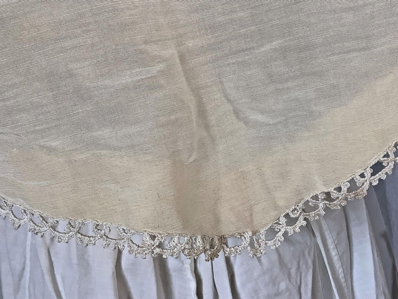 antique Edwardian jacket Bolero ivory Spencer lace trim 3/4 sleeve M cuff Faille