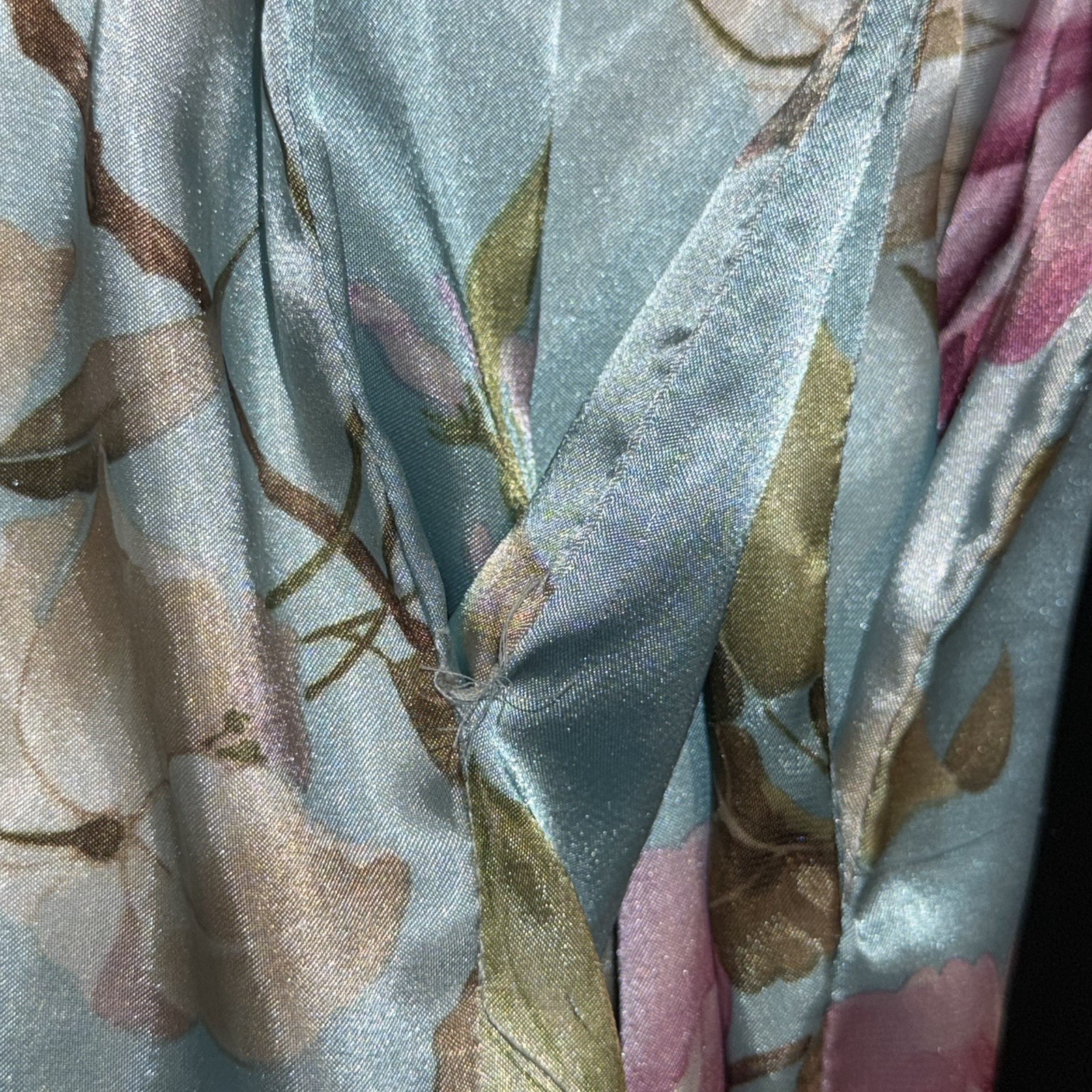 Vtg Brownstone Studio Cottagecore Floral Kimono Robe L Loungewear Mrs Roper USA
