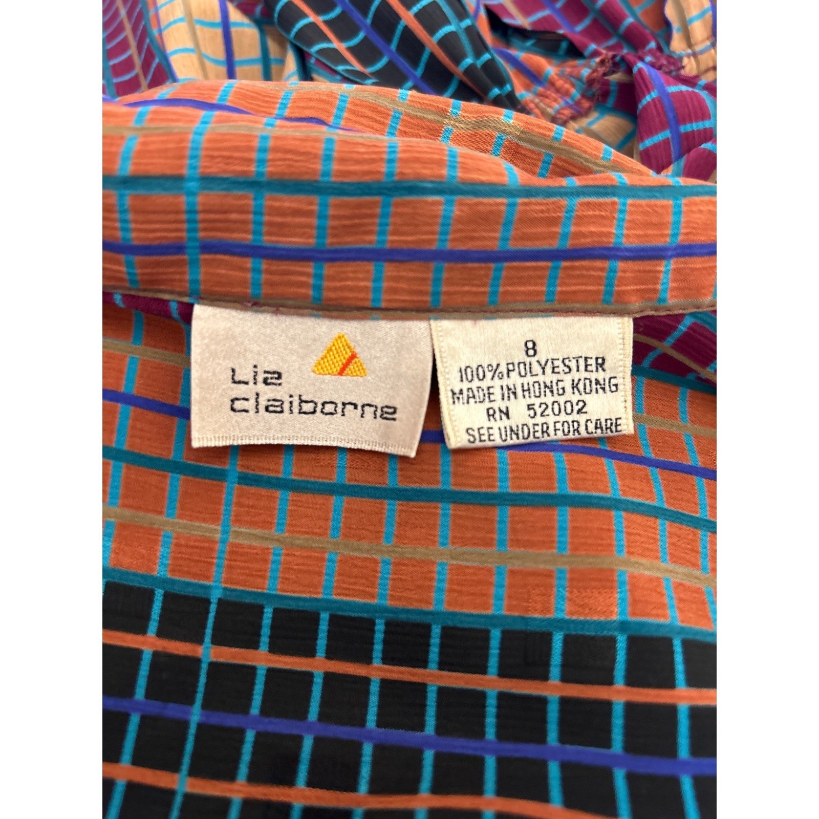 80s Liz Claiborne Midi Dress Secretary Retro Librarian Geometric Dark Academia