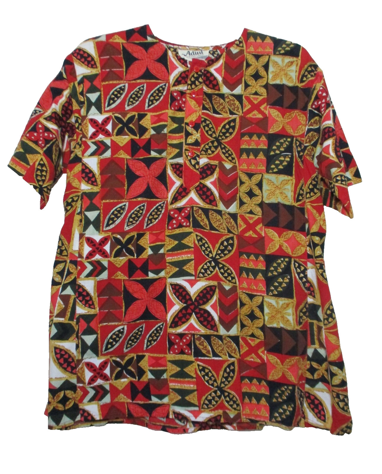 Vintage Adini 1970s Unisex Shirt Bohemian Tiki Top M Women Boho Mens Shirt S Men