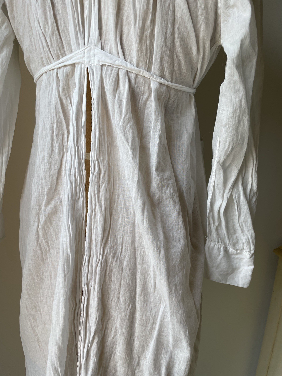 Antique Edwardian White Handkerchief Cotton Dress Cover Nurse Maid Uniform XS/S