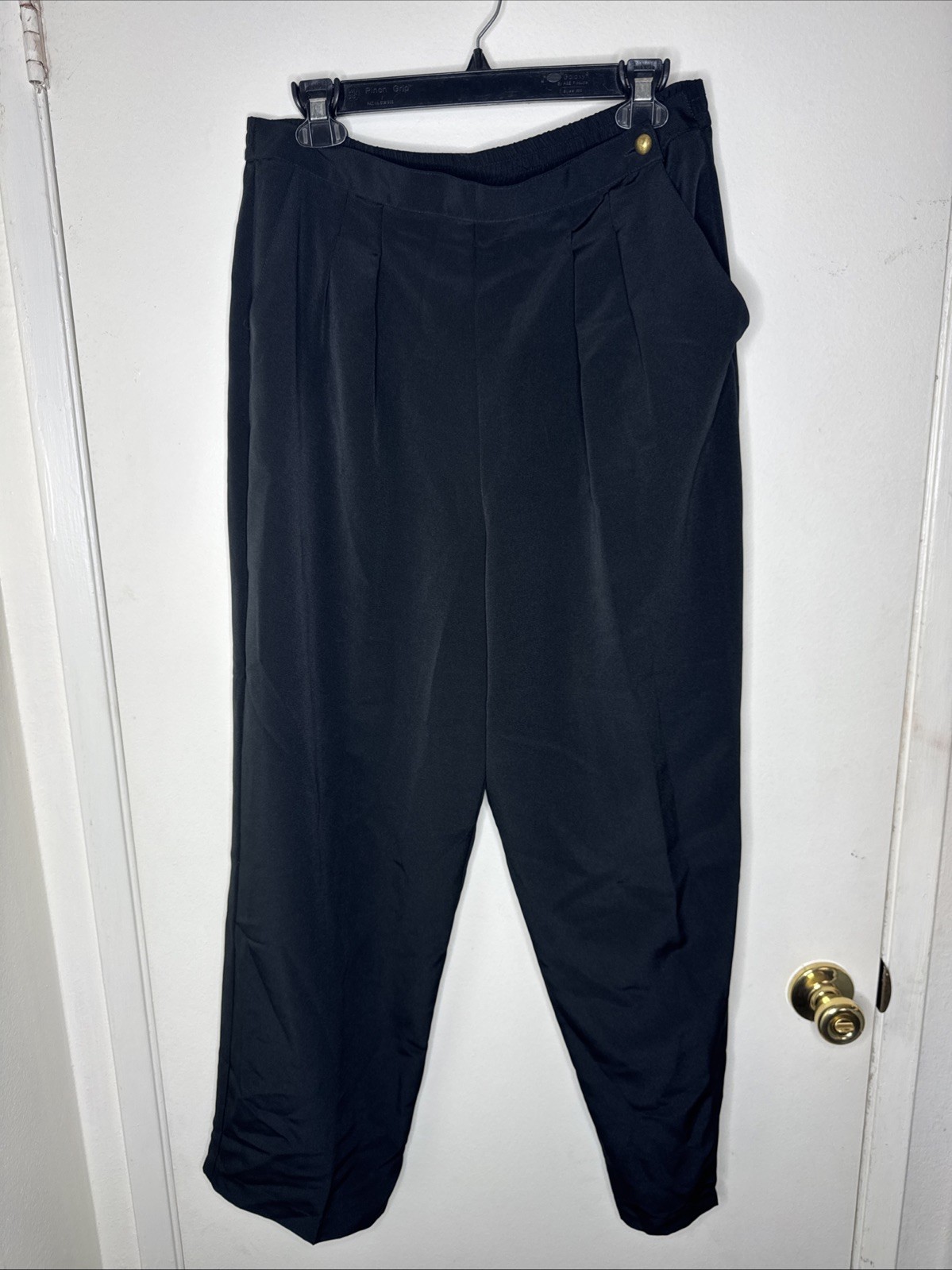 Vintage 80/90s Chaus Black Pleated Trousers Size M High Waist Womens