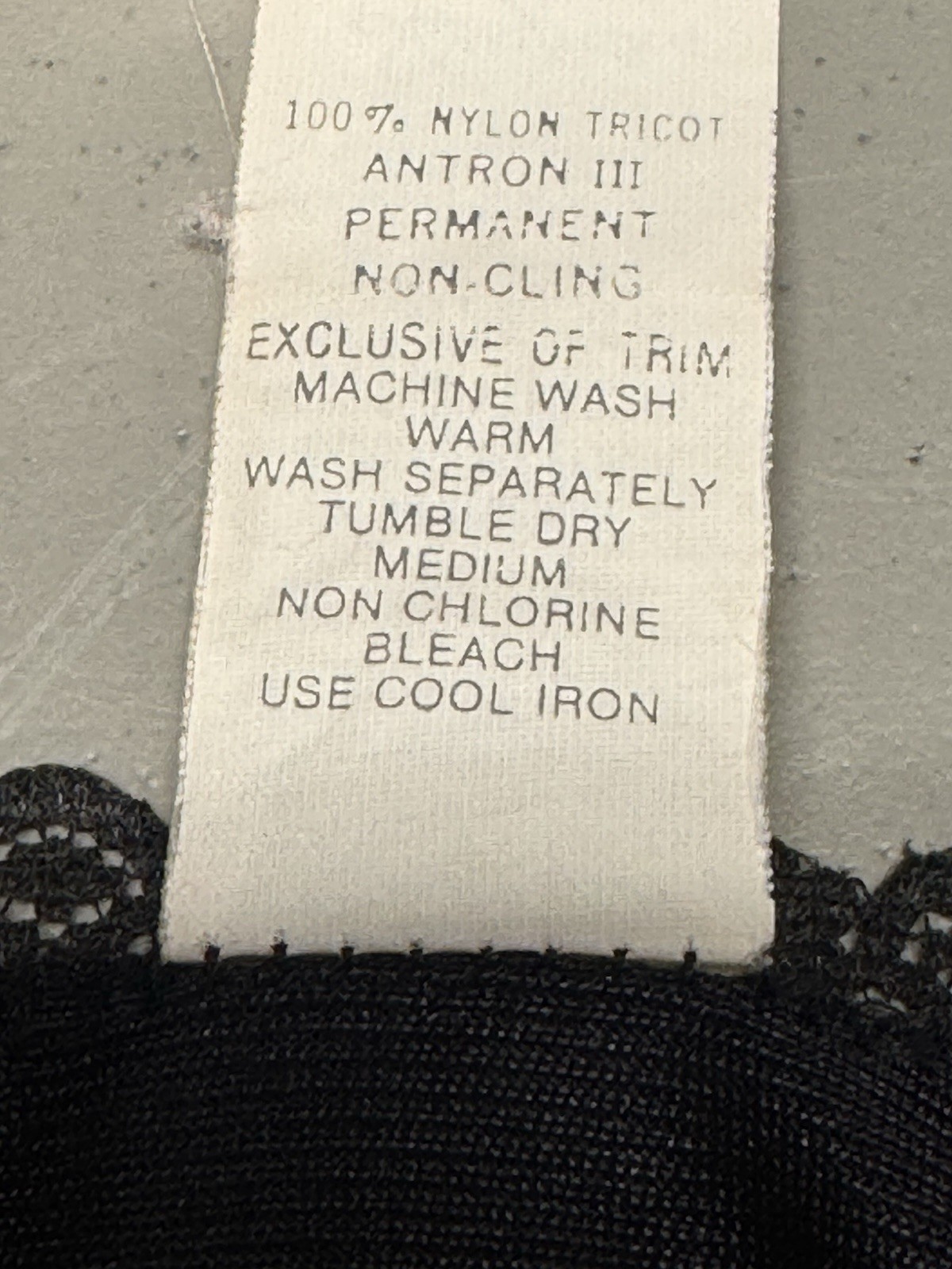 Vtg Sliperfection Sissy Full Slip Black Sz 44 Nylon Tricot Antron Silky Lace USA