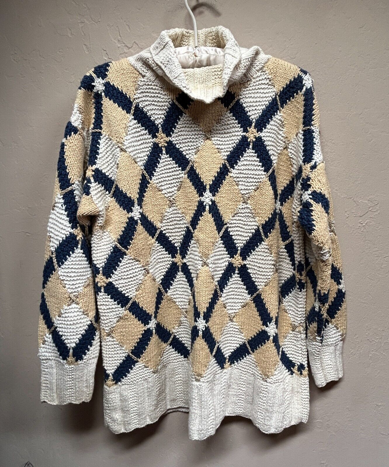 Vintage Casual Corner Limited Edition Hand Knitted Sweater Medium Ramie Cotton