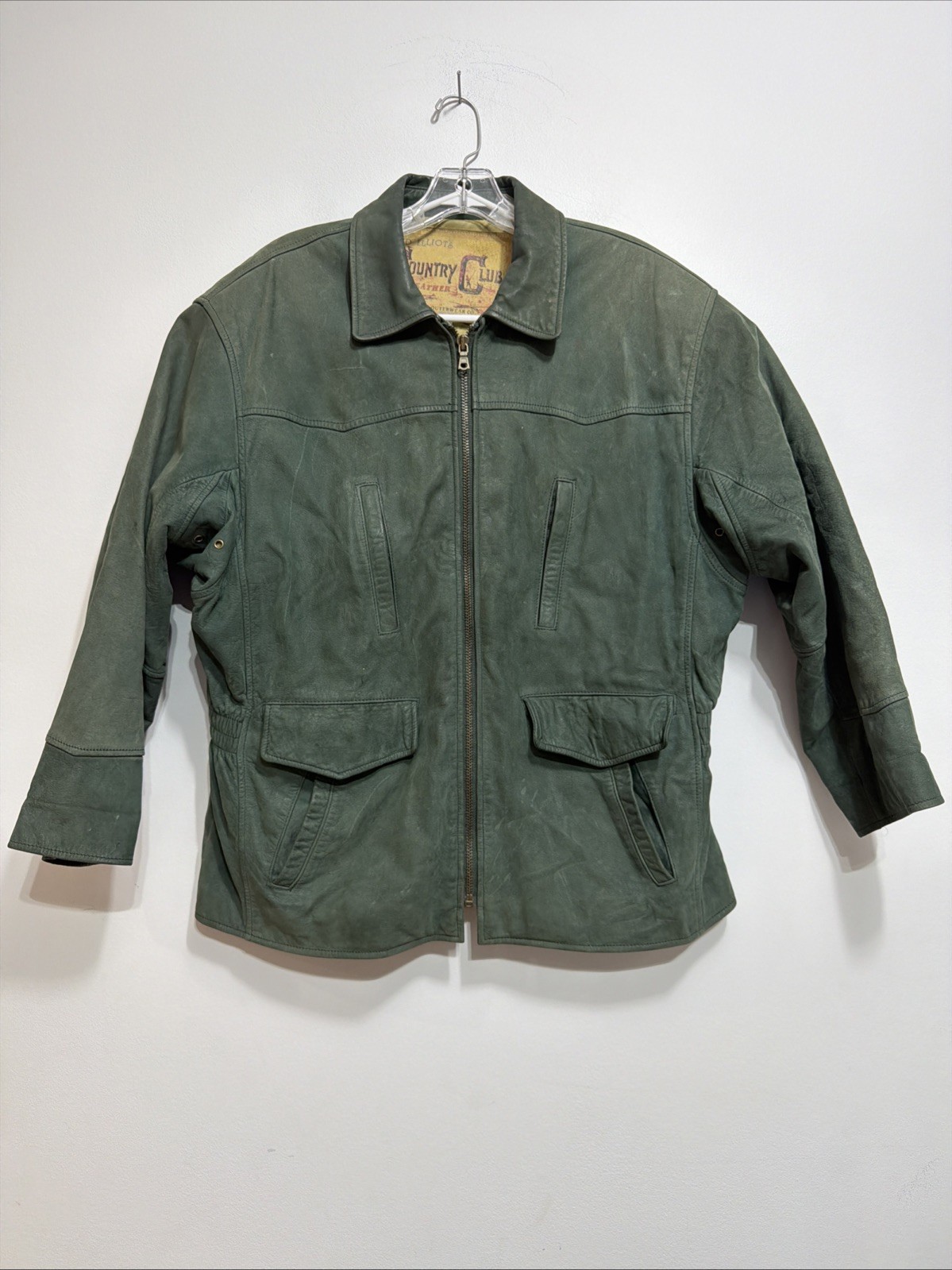 Lloyd Elliot’s Country Club Green Leather Jacket Large The Avanti Outerwear Co.