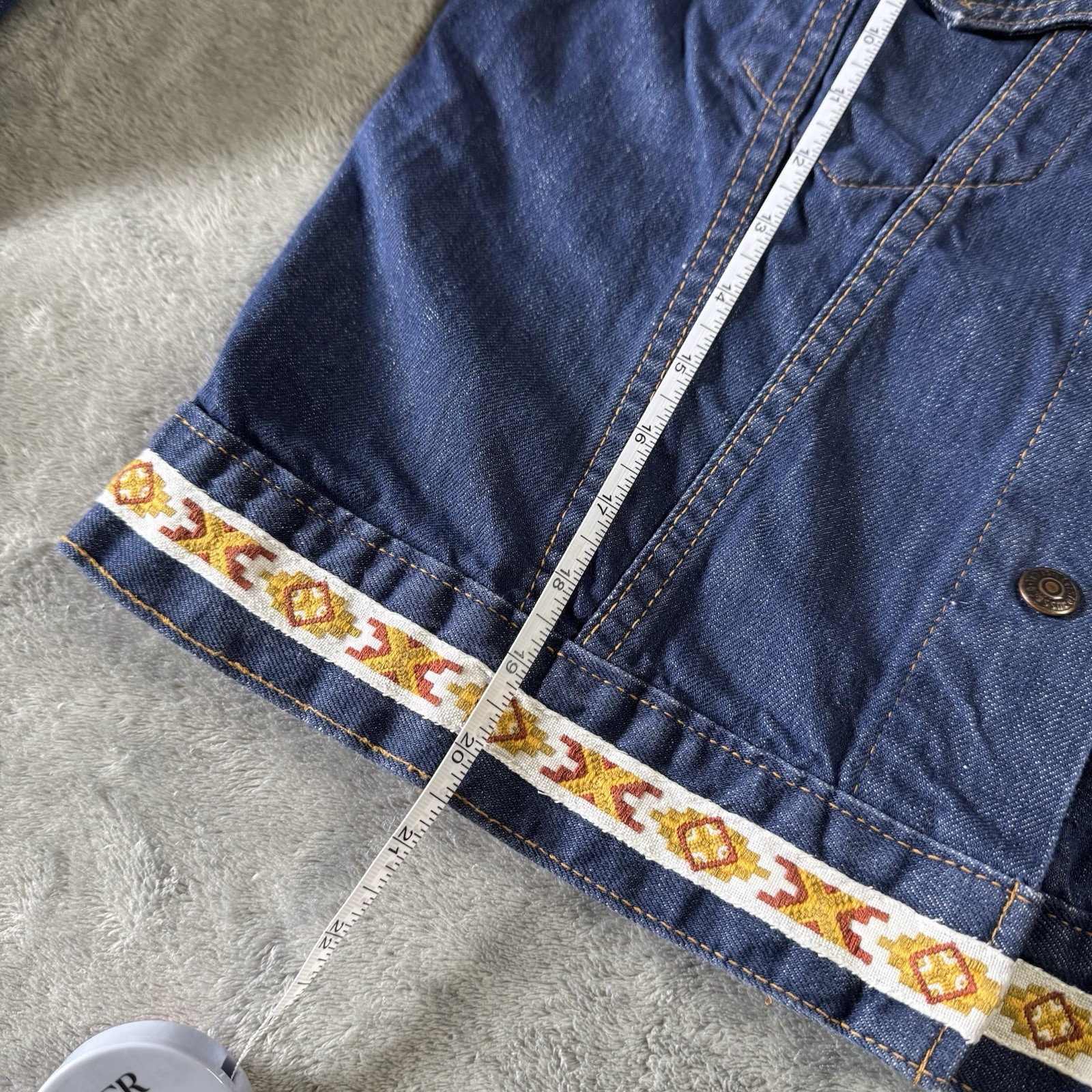VTG 70s Levi’s for Gals Denim Jacket White Tab Two Pocket Size L Western Trim