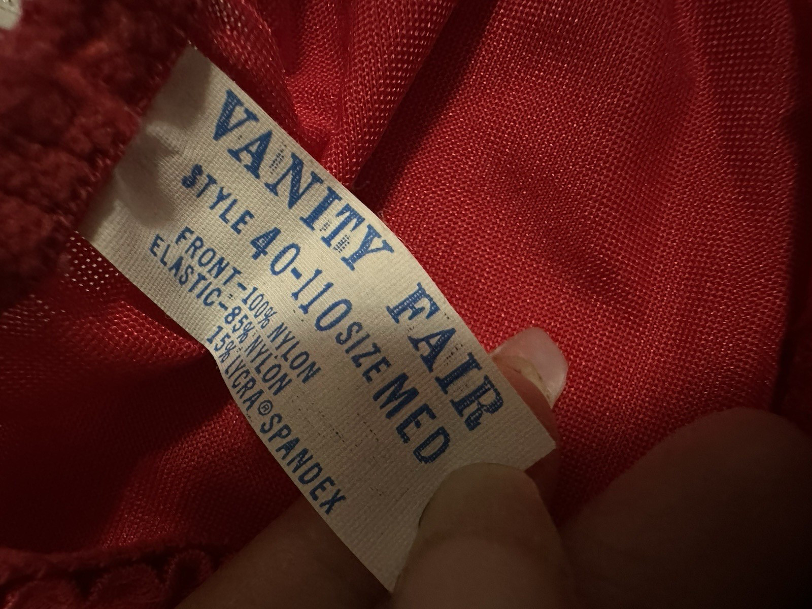Vintage Vanity Fair Dupont Nylon Panties Sz M Red – Syle 40-110 – Runs Small