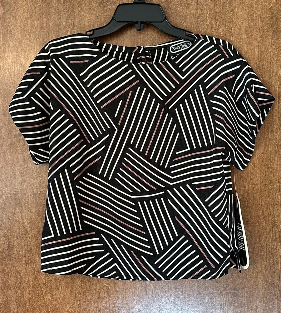 NWT Vintage 80s Garey Petites Striped Top and Skirt Size 8P