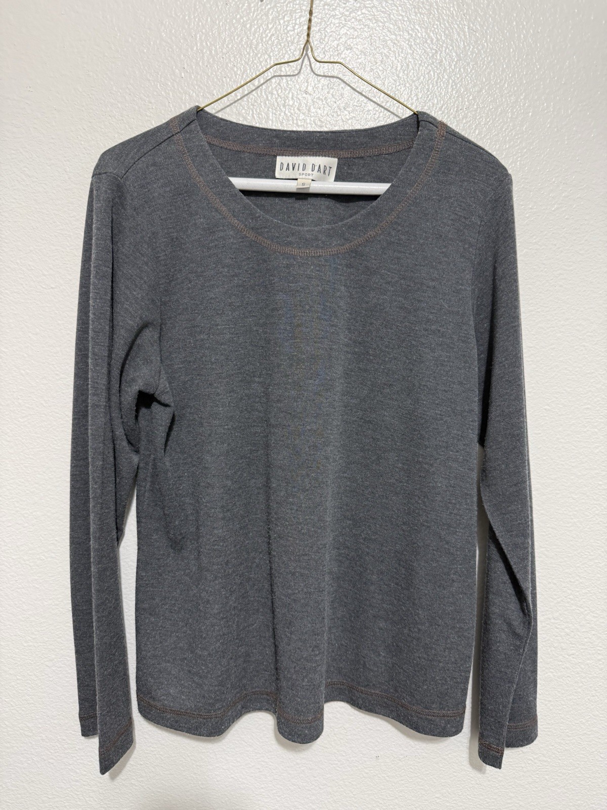 Vintage David Dart Women’s Long Sleeve Shirt Dark Gray Sz Small