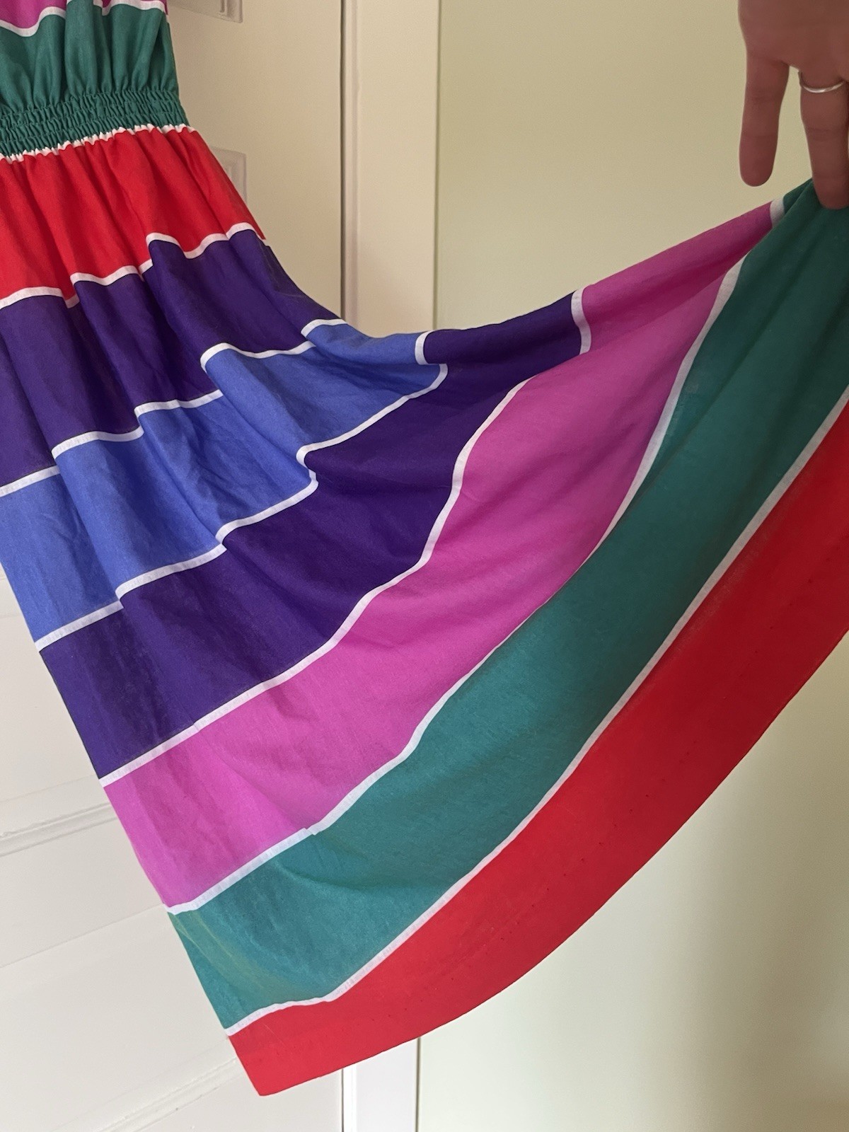 VTG Jr Dressworks Dress Striped Colorblock Size Small Summer Beach