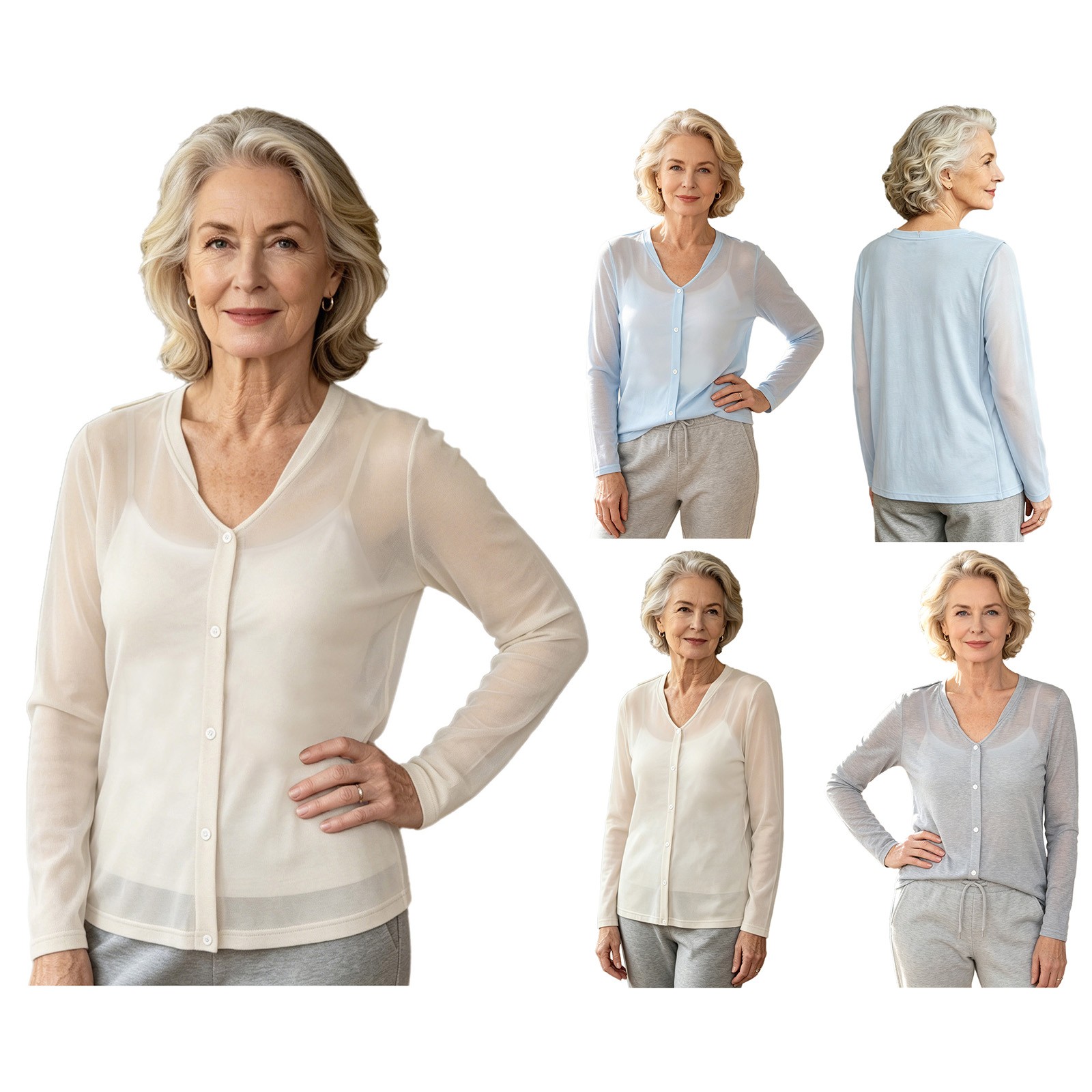 Women T-shirt Button-down Top Alzheimer Blouse V Neck Shirt Daily Wear Costume