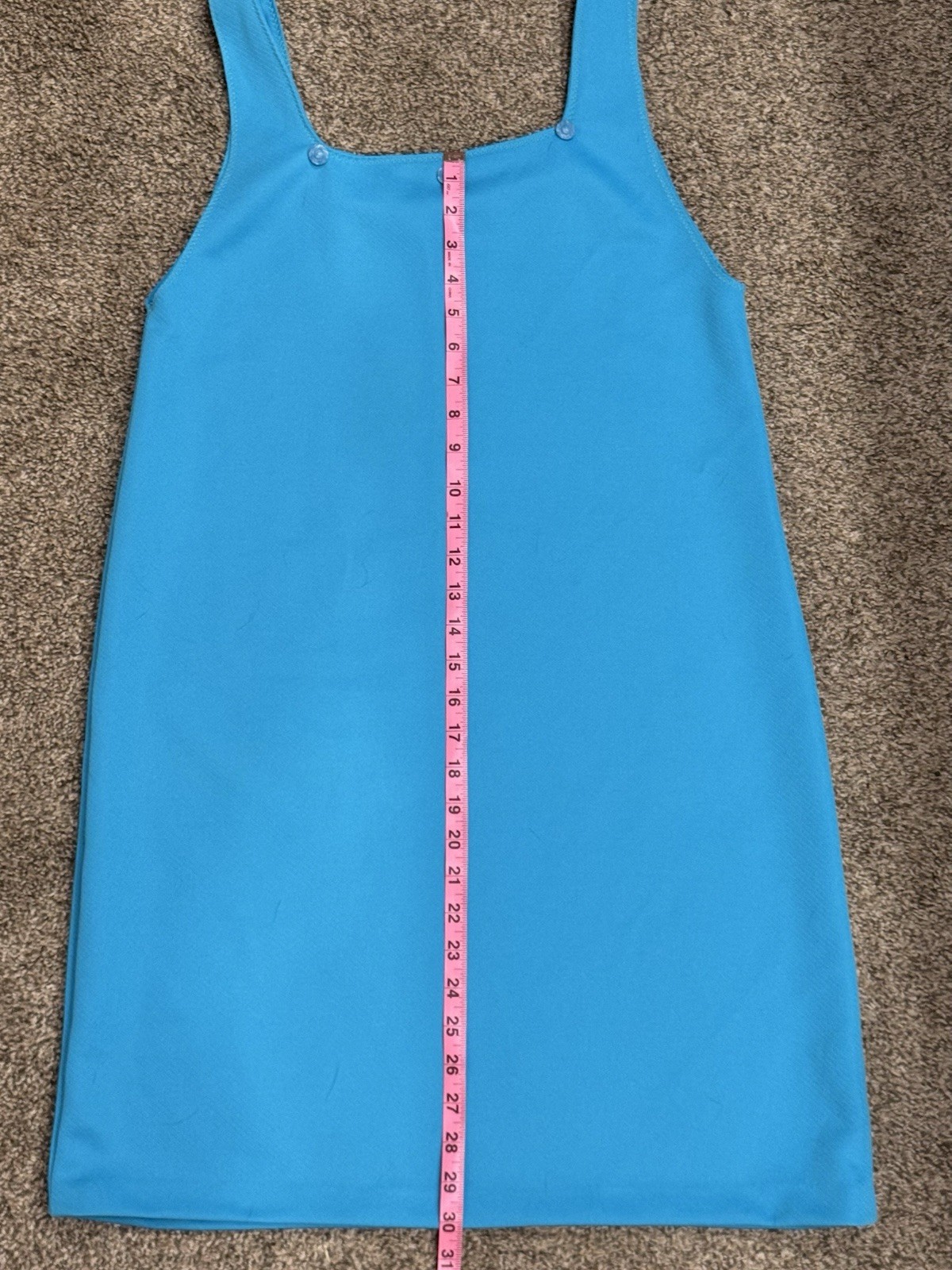 1960s Mod Dress Teal Blue Shift Summer Sleeveless Mini Women Medium Large Retro