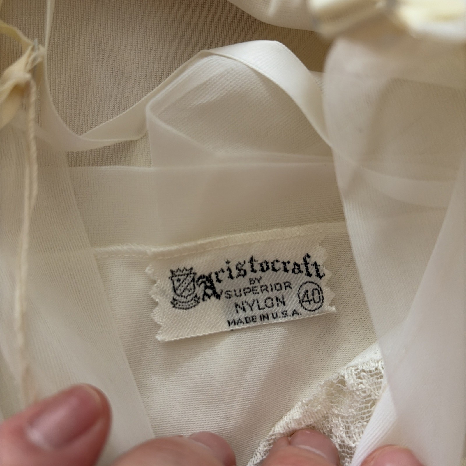 Vintage NWT Aristocraft Miracle Fabric New Opaque Nylon Lingerie Nightgown Sz 40