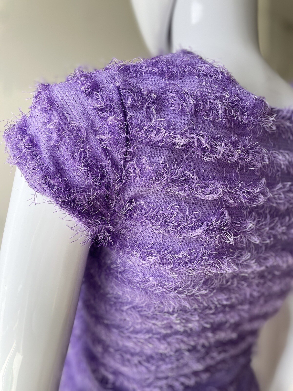 Vintage S Purple Top Amy Byer Rave Club Y2K 90s Fuzzy Lavender EUC