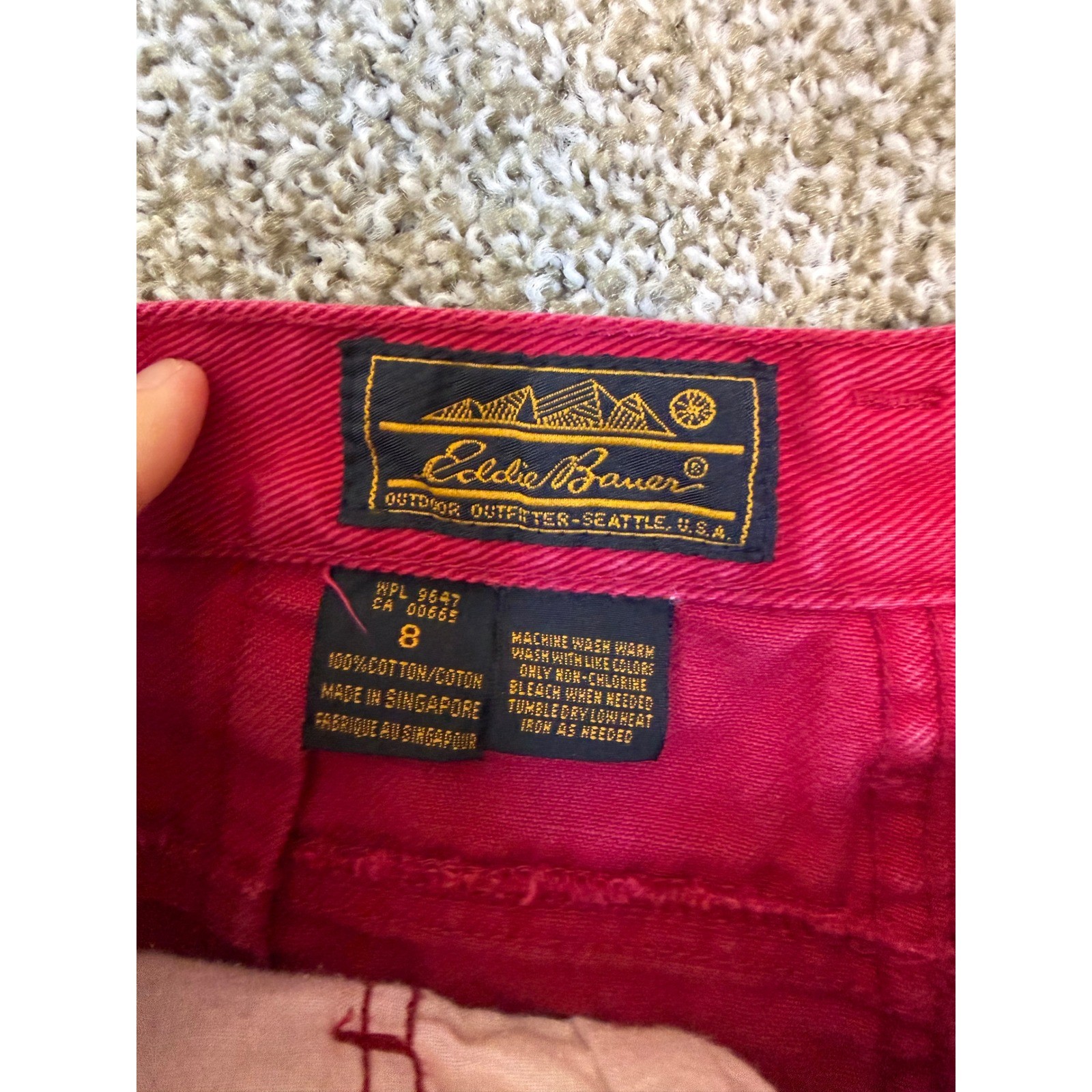Vtg Eddie Bauer Red Denim Mom Shorts Womens XS Retro Baggy 90’s High Rise