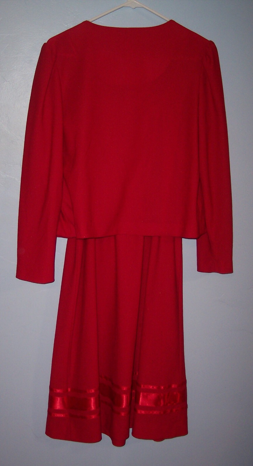 Vintage Dovani of Dallas Red Fancy 2 Piece Dress & Jacket Women’s Size 12 GUC