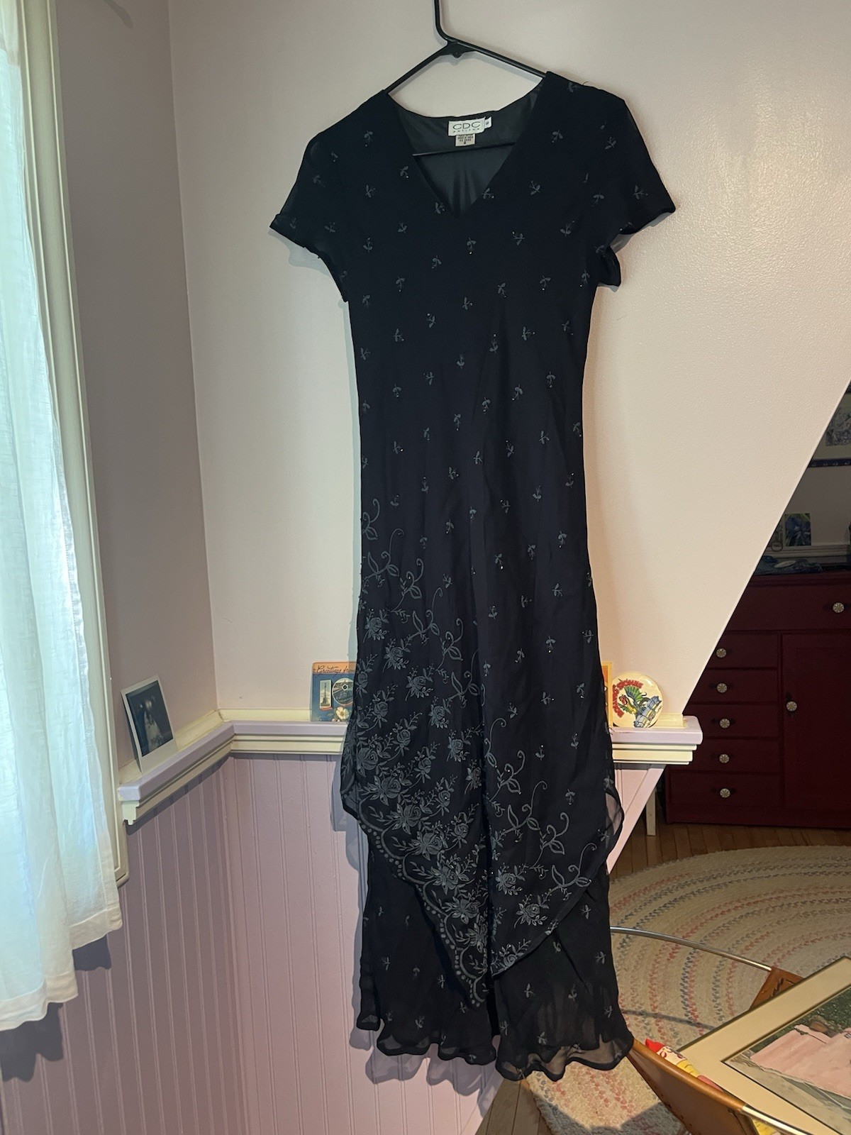 Vintage 1990s Embroidered Maxi Dress