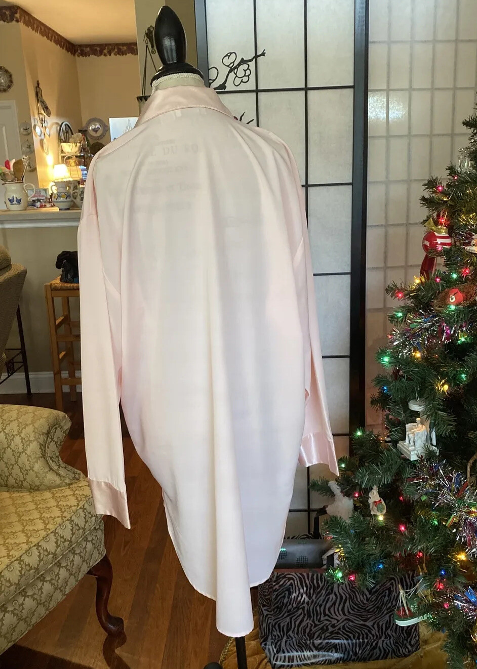 VTG 80’s Victoria’s Secret L Pajama Top Oversized Bed Jacket/Robelet