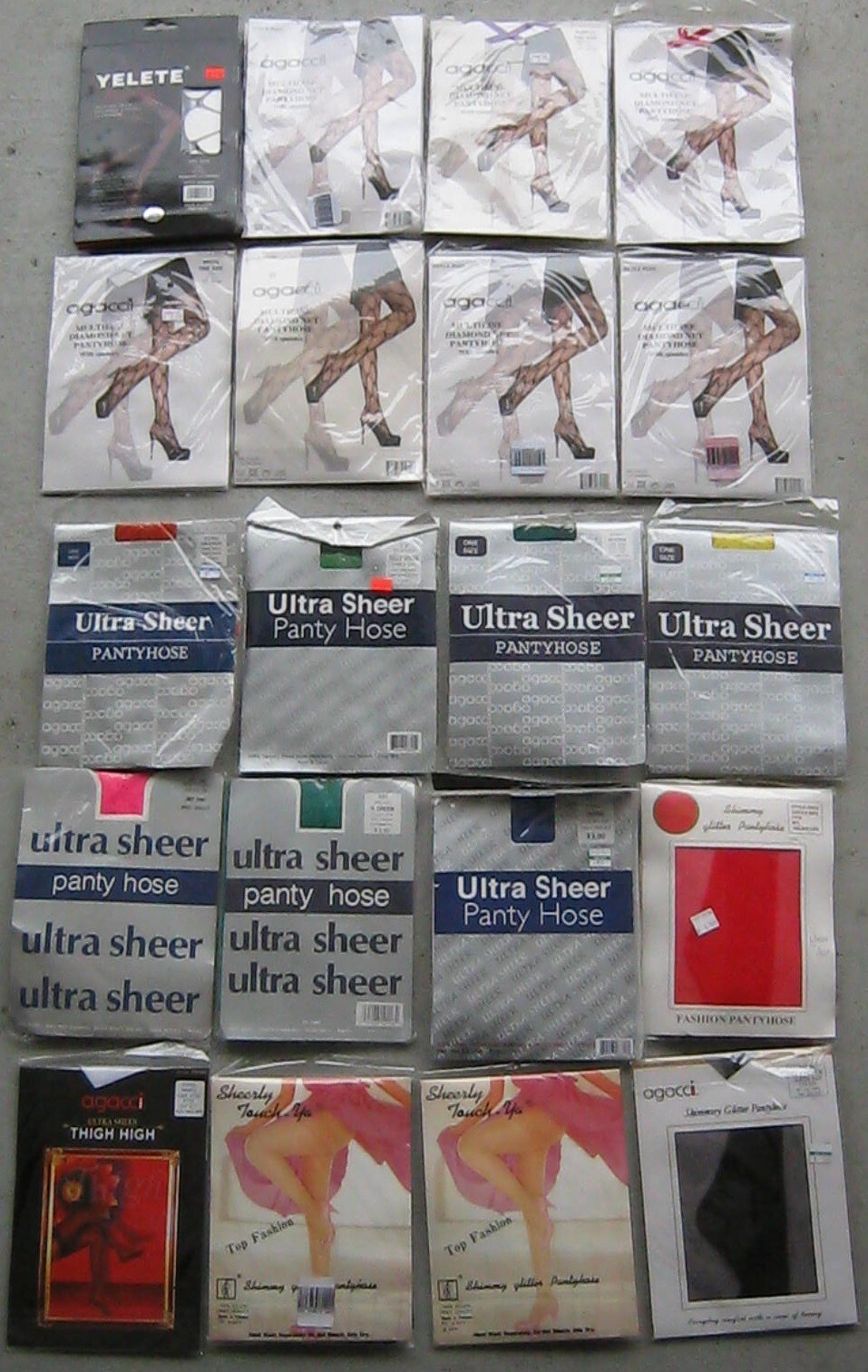 20X AGACCI YELETE SHEERLY TOUCH-UP ULTRA PANTYHOSE THIGH HIGH VARIOUS SIZE COLOR