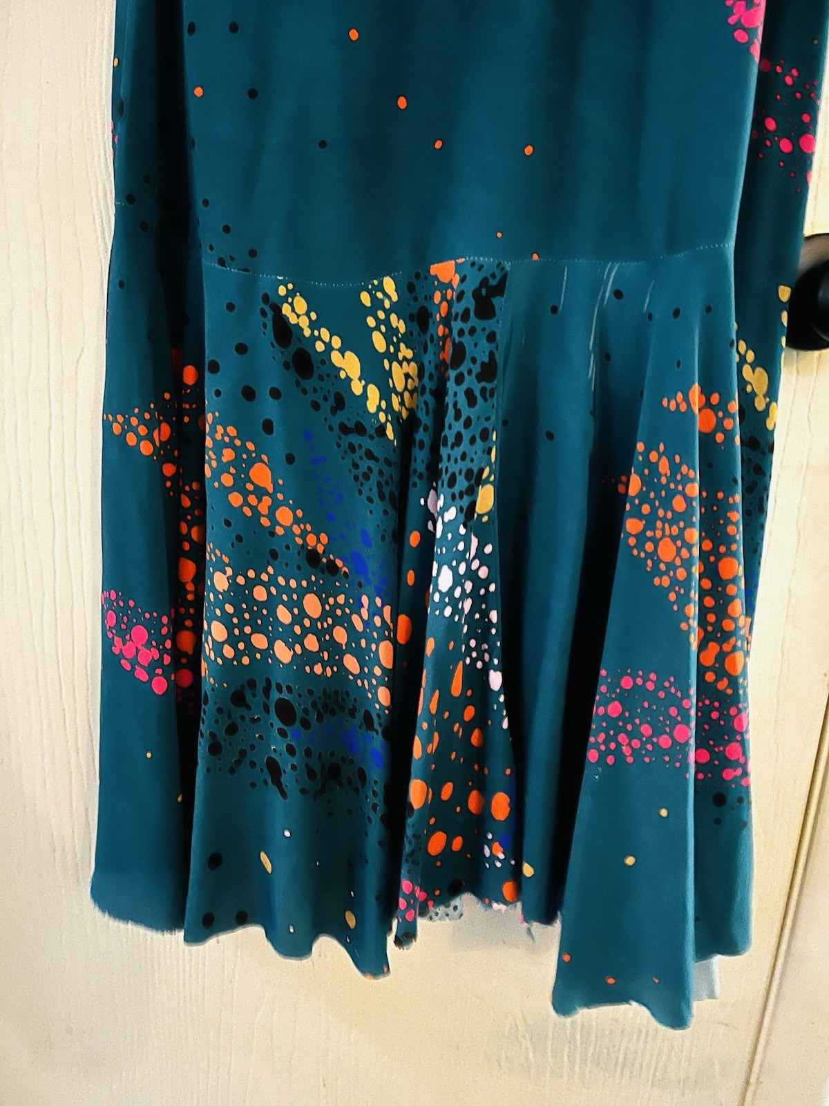 VTG Handmade Silk 70s Bohemian Festival Fairycore Maxi Bell Sleeve Dress