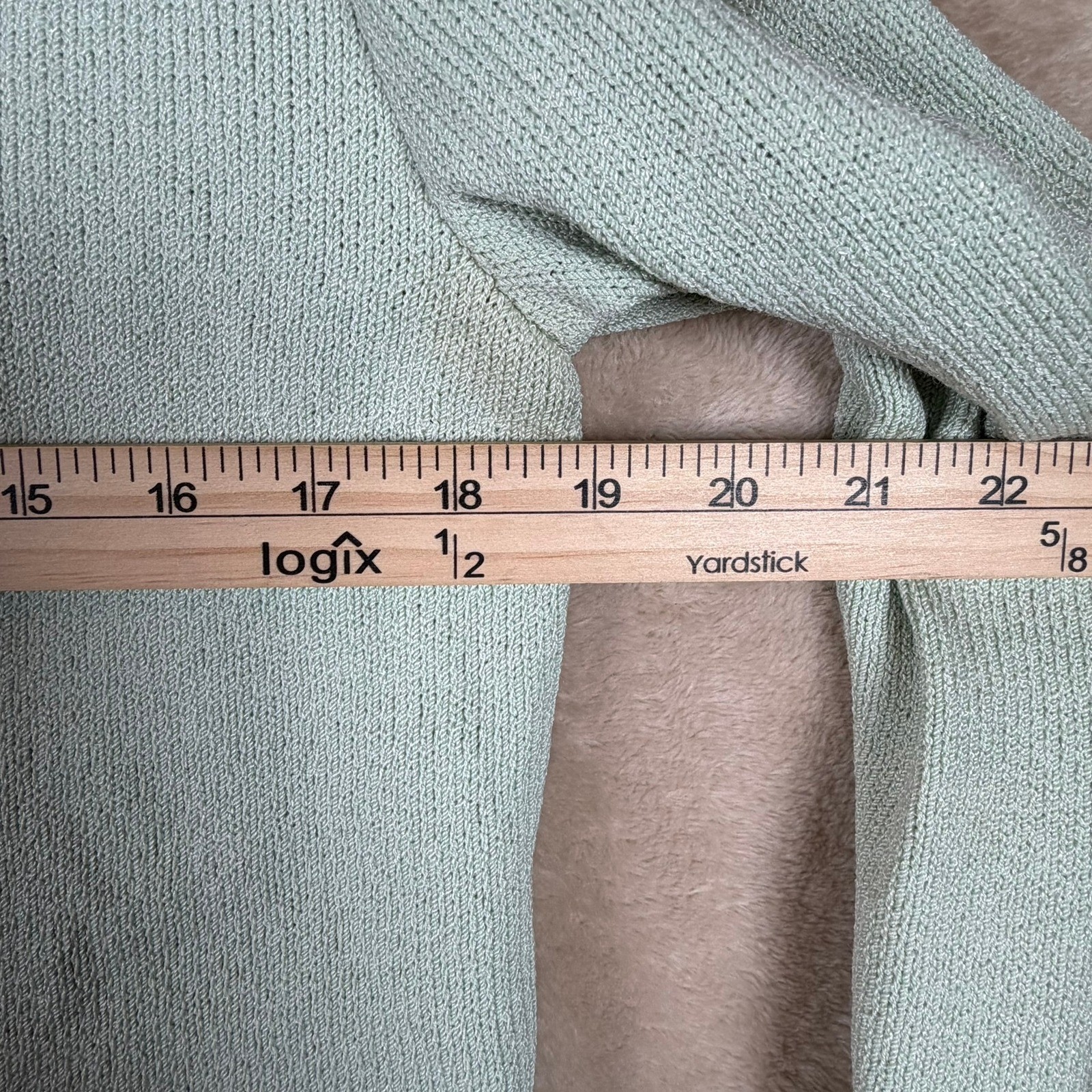 J.S.S. Vintage Mint Green Wool Blend Knit Skirt Set Petite Made in USA Cardigan