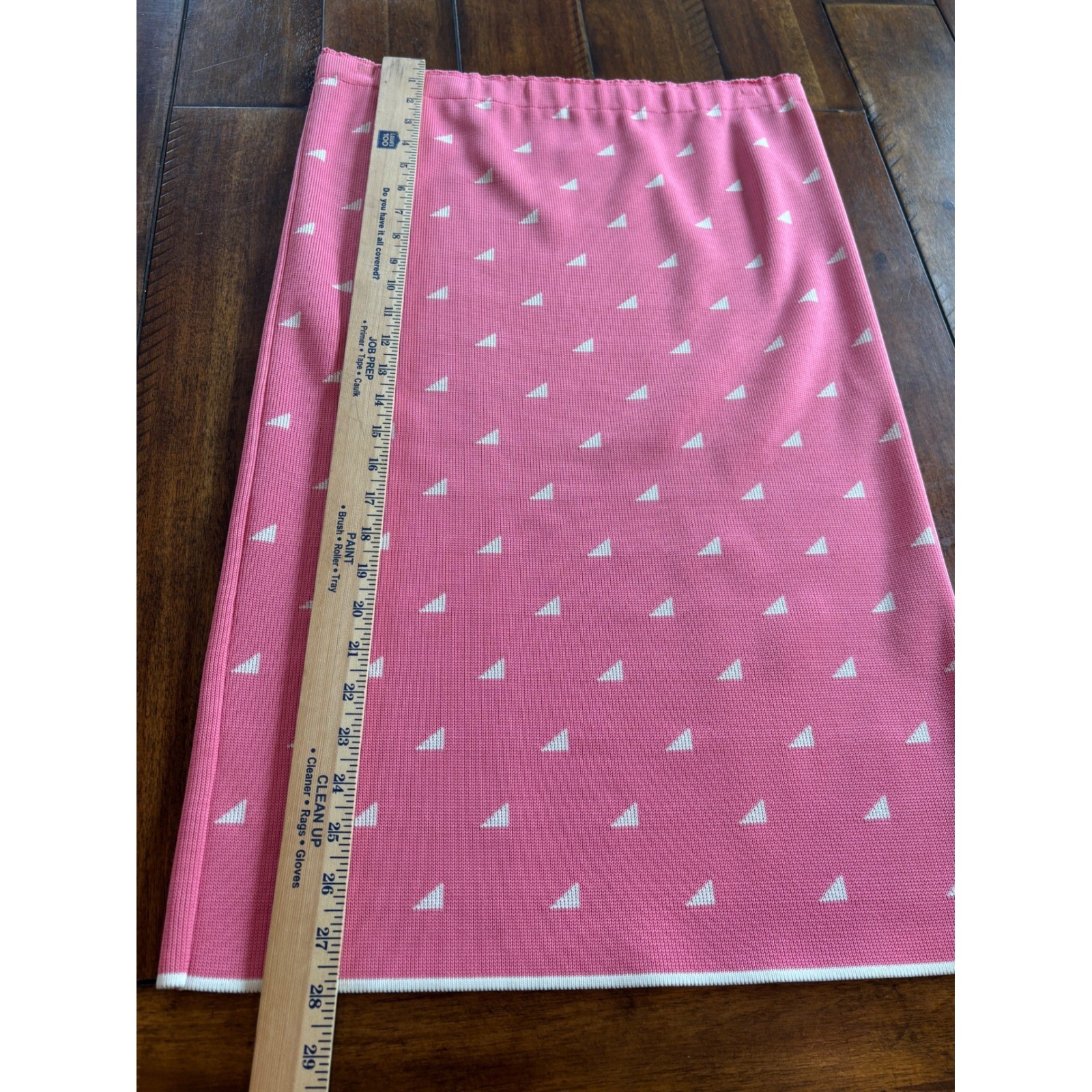 Vintage Pink Geometric Knit Skirt Set Asymmetrical Button Top Midi Skirt Small