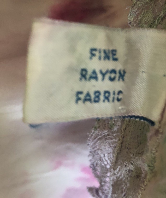 Vtg Nightgown Godfried Original Sleeveless Rayon Lace Tie Dyed Women’s 32