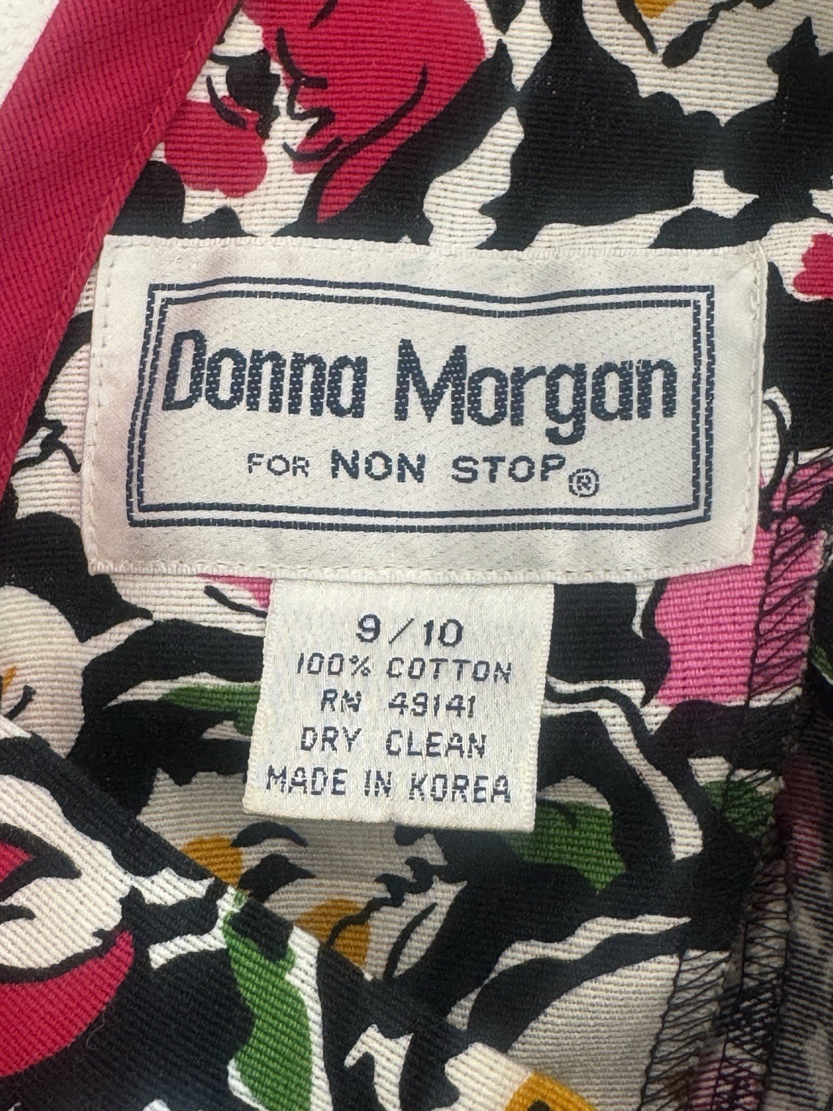 VTG Donna Morgan Non Stop 9/10 Multicolored Peplum Floral Bodice Combo Dress Y2K