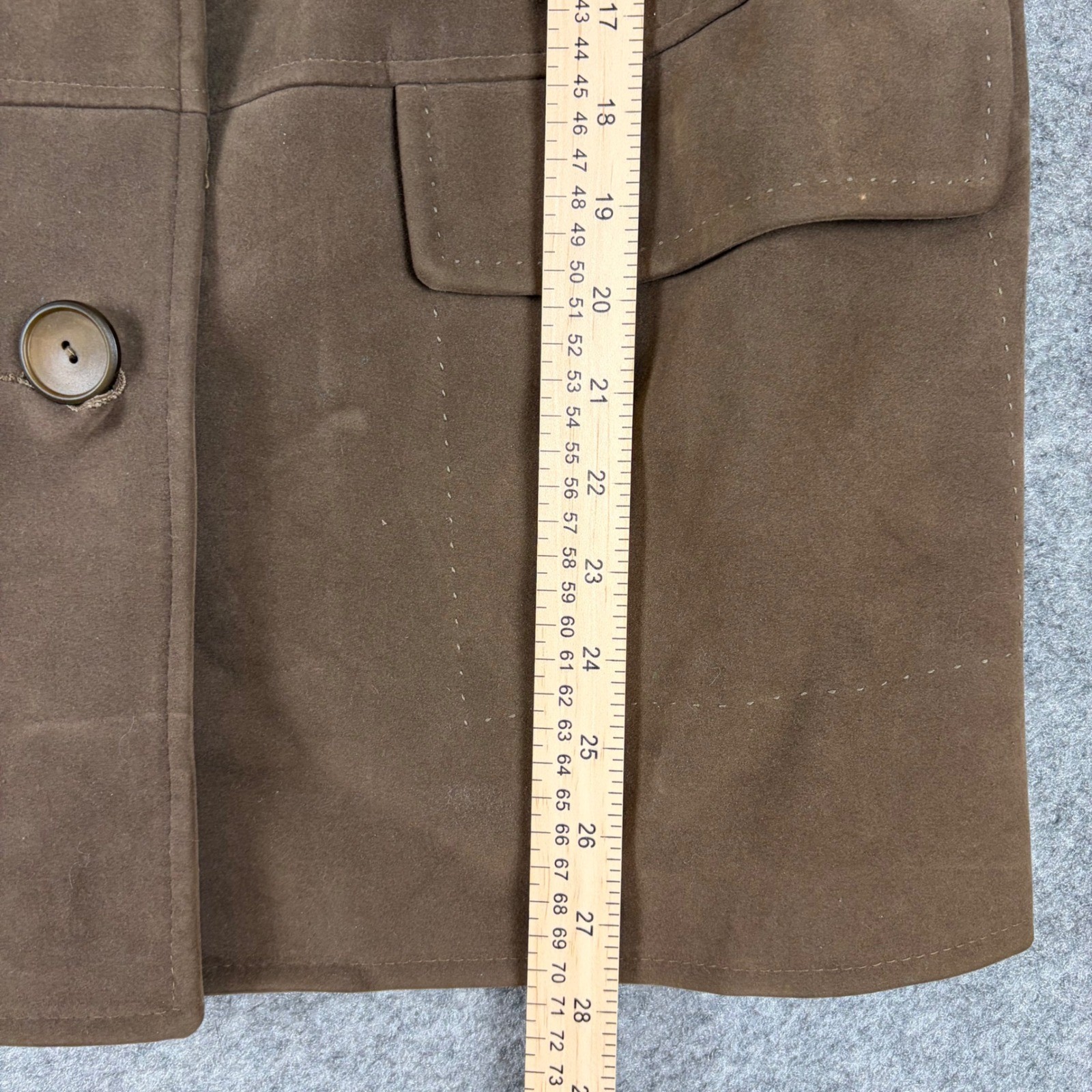 Sears Napoli Suede Jacket Womens Brown Faux Suede Vinyl Vintage 70s Coat