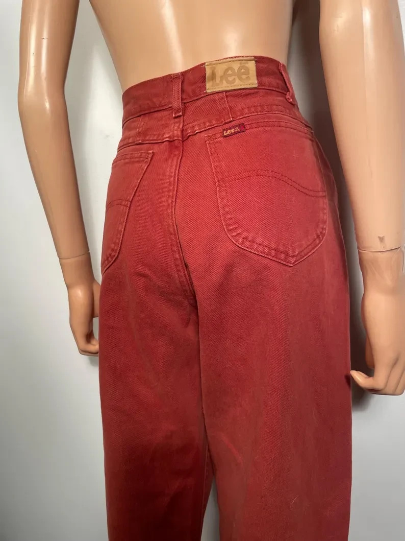 Vintage 90’s Lee Terracotta High Waist Cotton Mom Jeans Made In USA Size 28×28