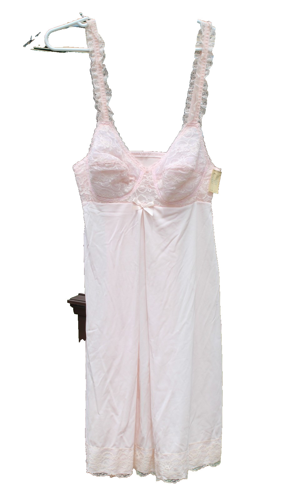 Vintage Silky Soft Nylon Lacy Pink Short Baby Doll Peignior Lingerie 34B USA NOS