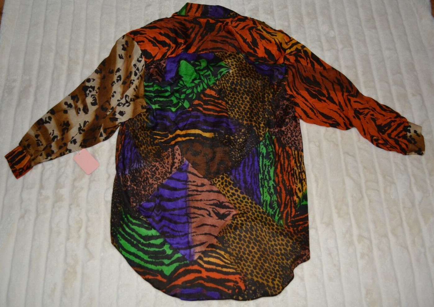 Judith Ann Rare Vintage Silk Button Down NWT – Sequin Embellished Hi-Lo Blouse M