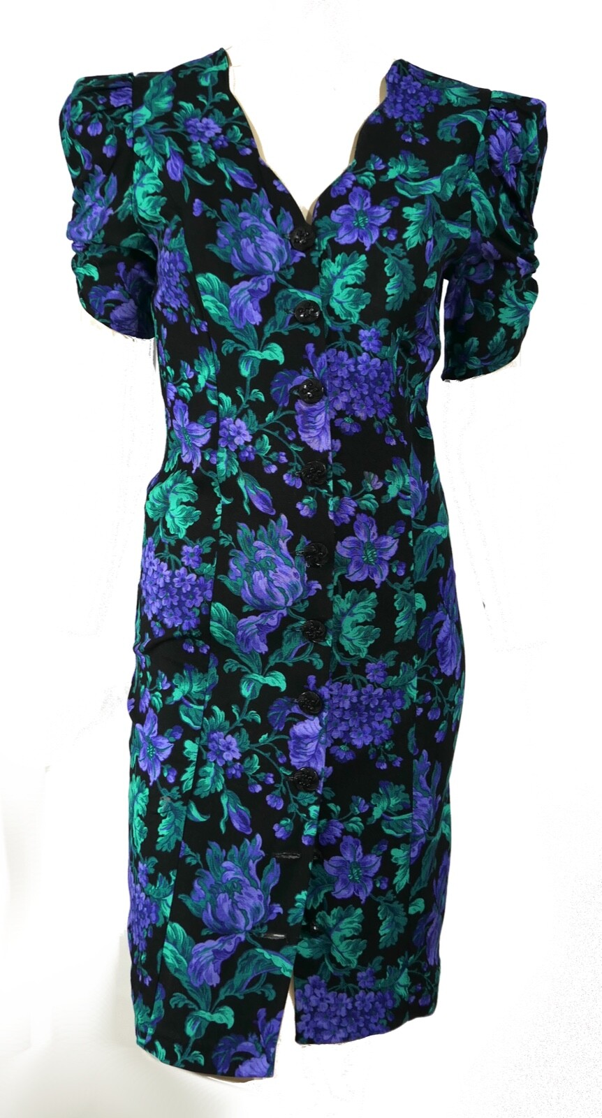 Vintage 80s All That Jazz Girl Power Rayon Wiggle Shirt Dress S/M 9/10