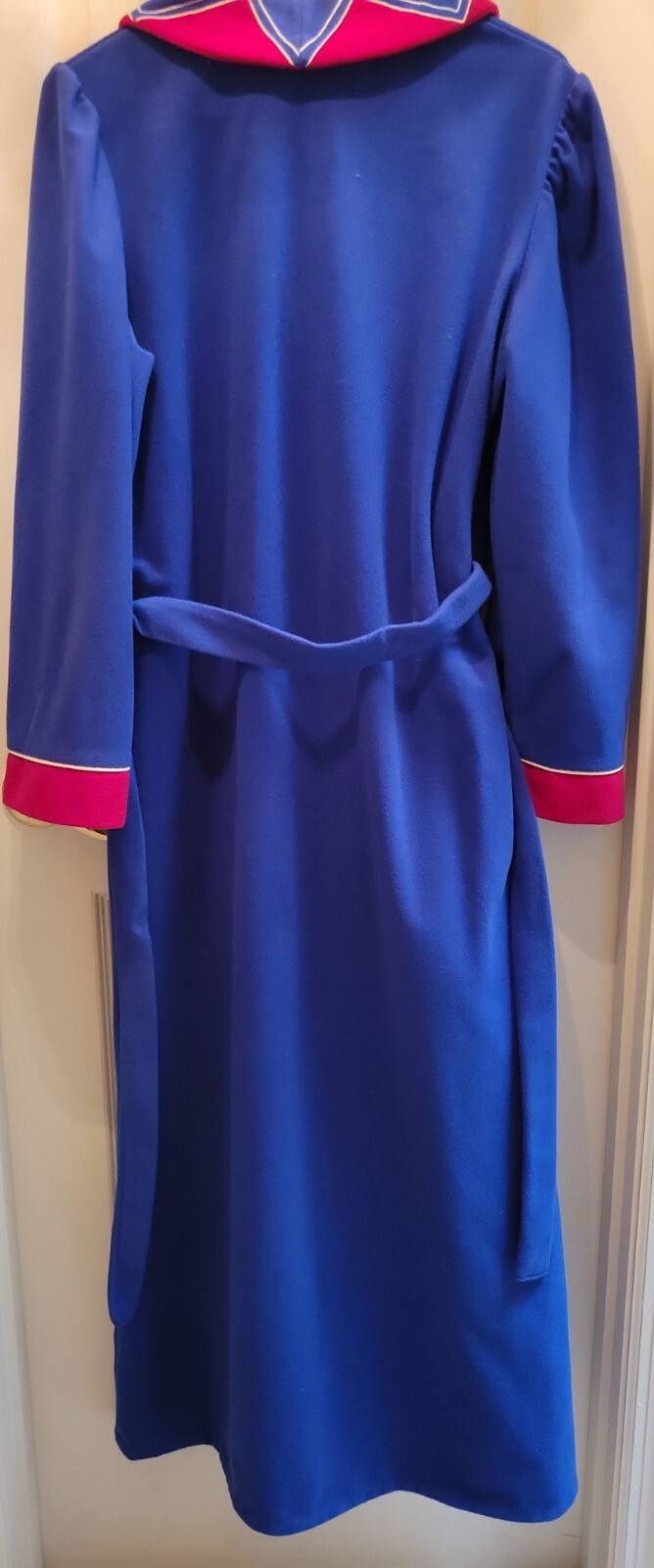 Vintage Robe Housecoat Tie Wrap Long It’s A Charm Women’s Medium Blue USA Made